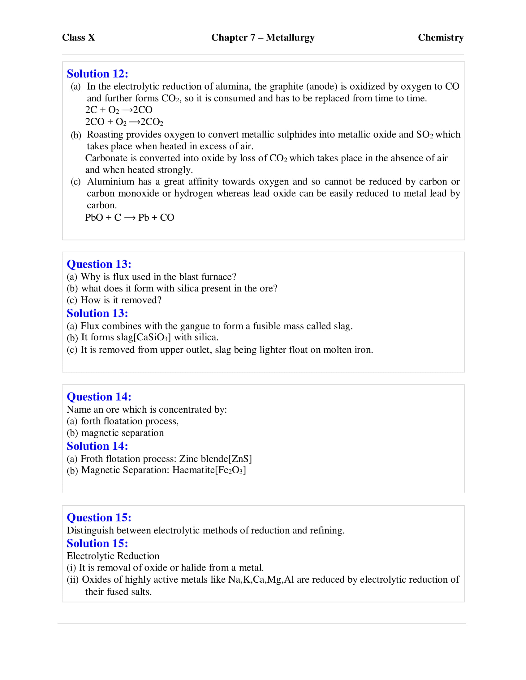 icse-selina-chemistry-solutions-class-10-chapter-7-metallurgy-21 icse-selina-chemistry-solutions-class-10-chapter-7-metallurgy-21
