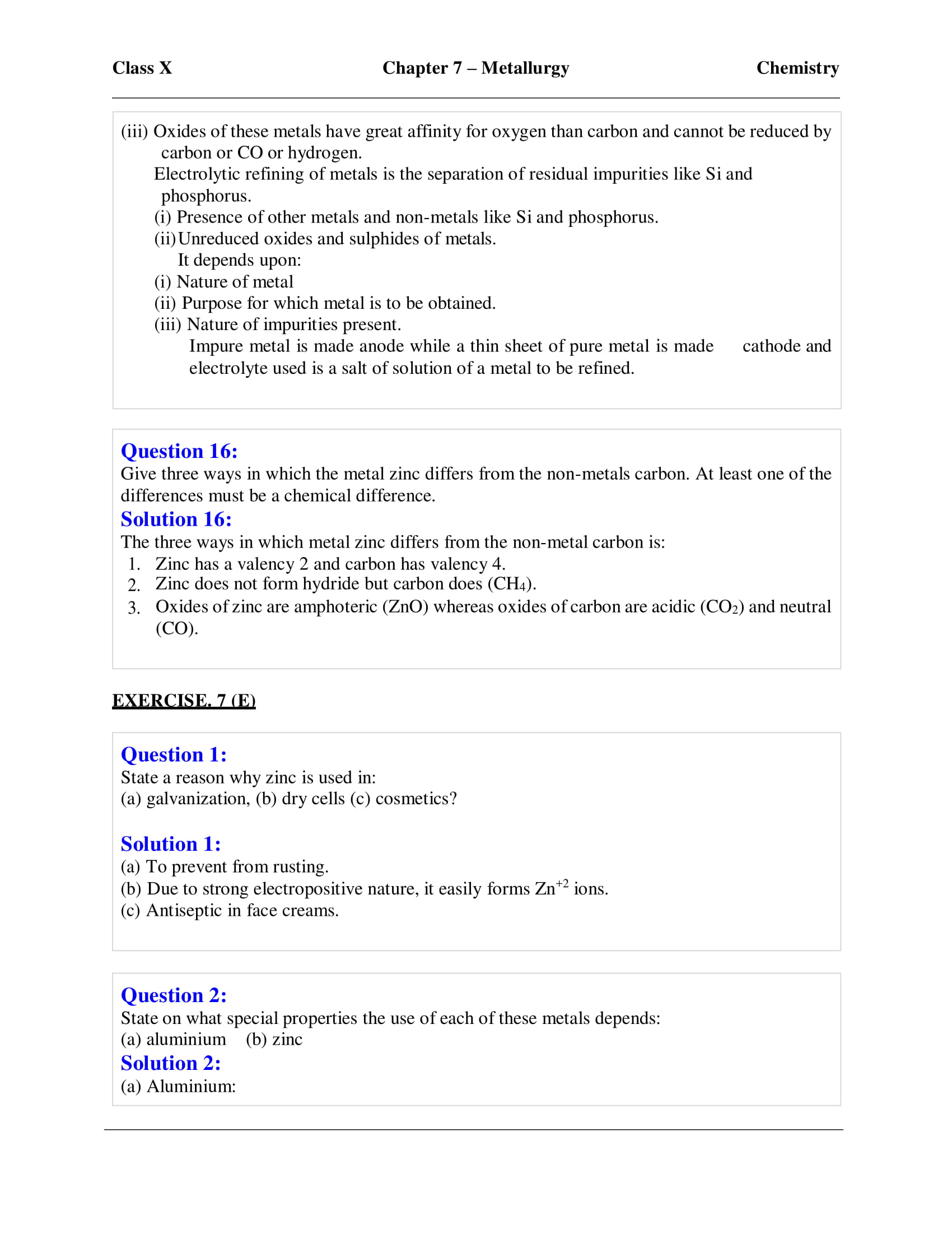 icse-selina-chemistry-solutions-class-10-chapter-7-metallurgy-22 icse-selina-chemistry-solutions-class-10-chapter-7-metallurgy-22