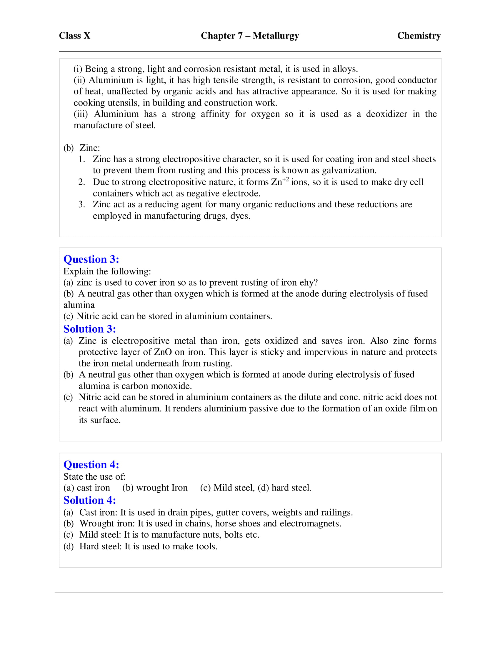 icse-selina-chemistry-solutions-class-10-chapter-7-metallurgy-23 icse-selina-chemistry-solutions-class-10-chapter-7-metallurgy-23