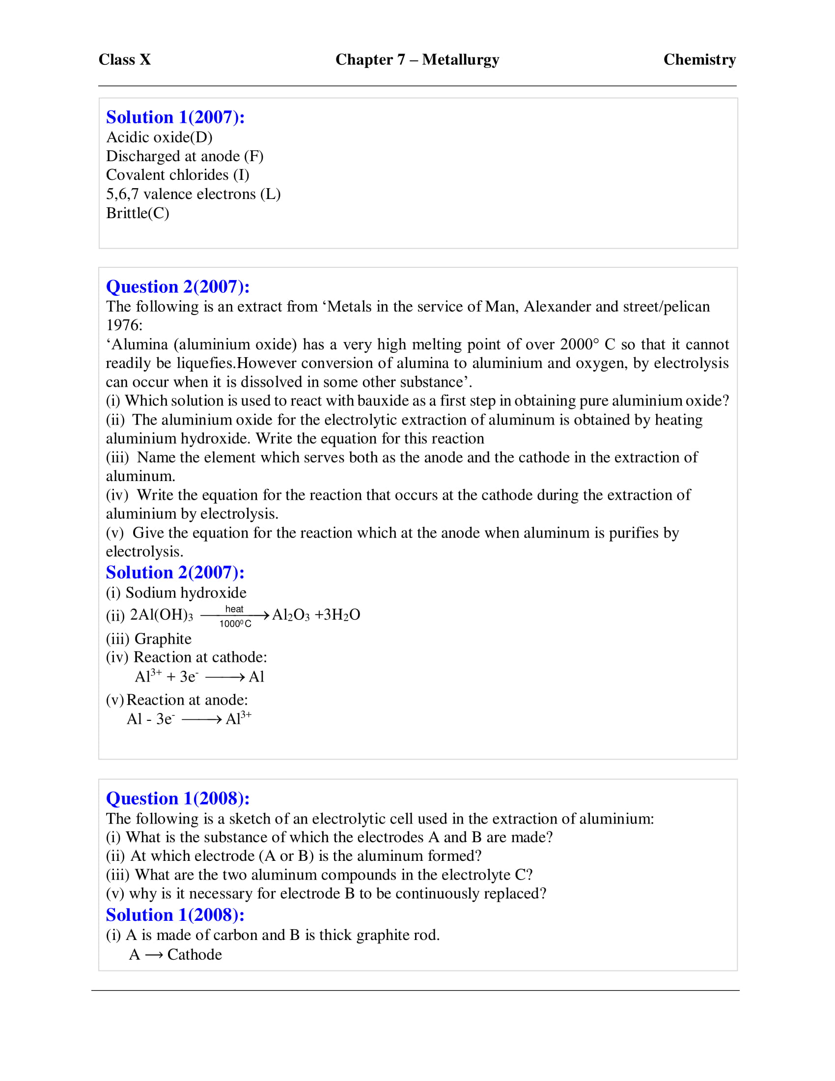 icse-selina-chemistry-solutions-class-10-chapter-7-metallurgy-31 icse-selina-chemistry-solutions-class-10-chapter-7-metallurgy-31