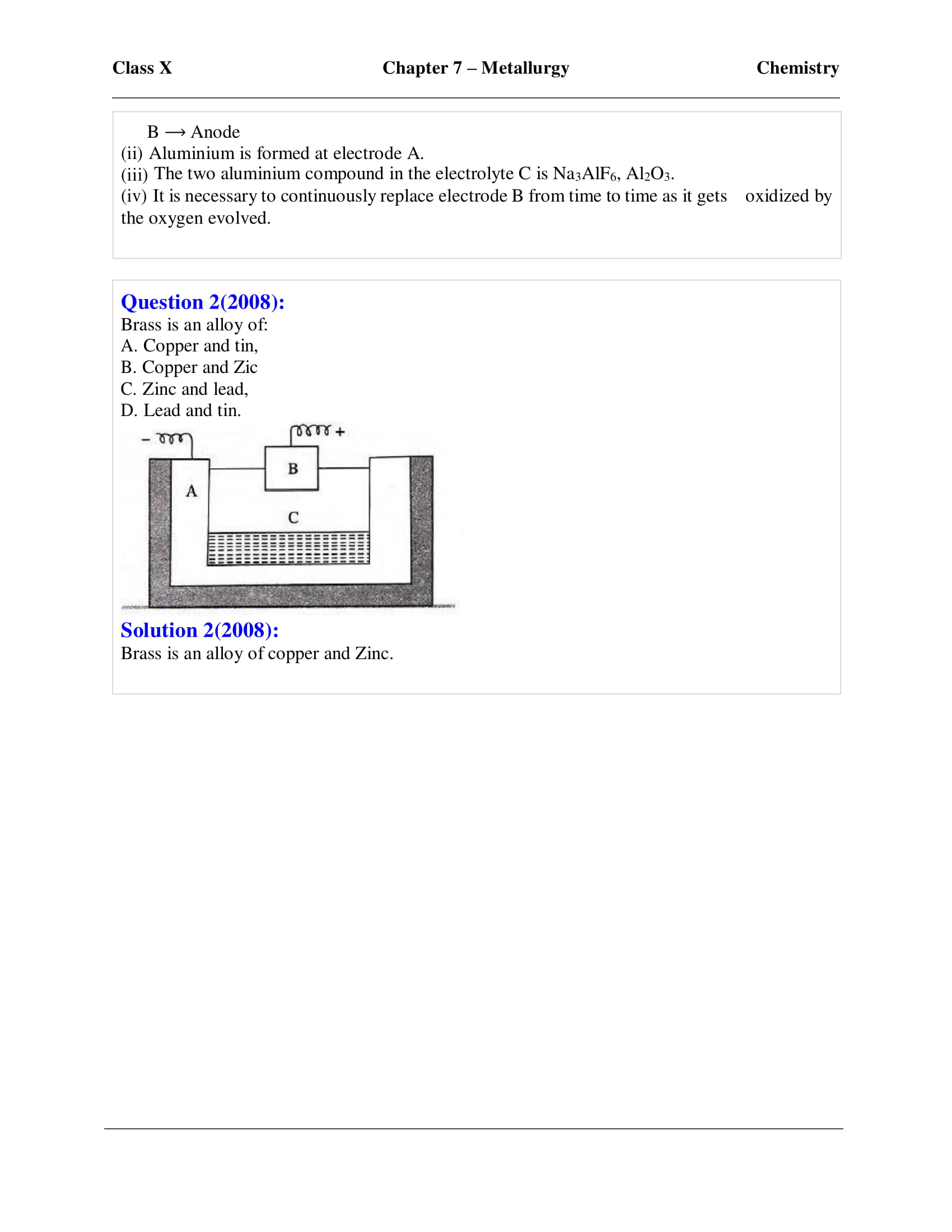 icse-selina-chemistry-solutions-class-10-chapter-7-metallurgy-32 icse-selina-chemistry-solutions-class-10-chapter-7-metallurgy-32