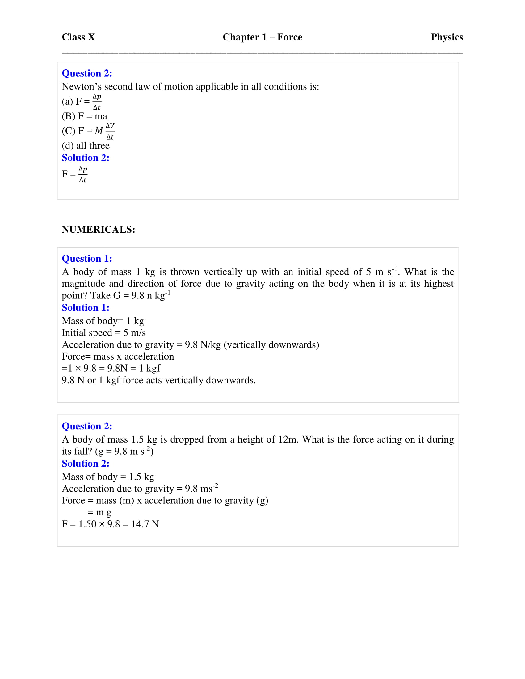 icse-selina-physics-solutions-class-10-chapter-1-force-09 icse-selina-physics-solutions-class-10-chapter-1-force-09