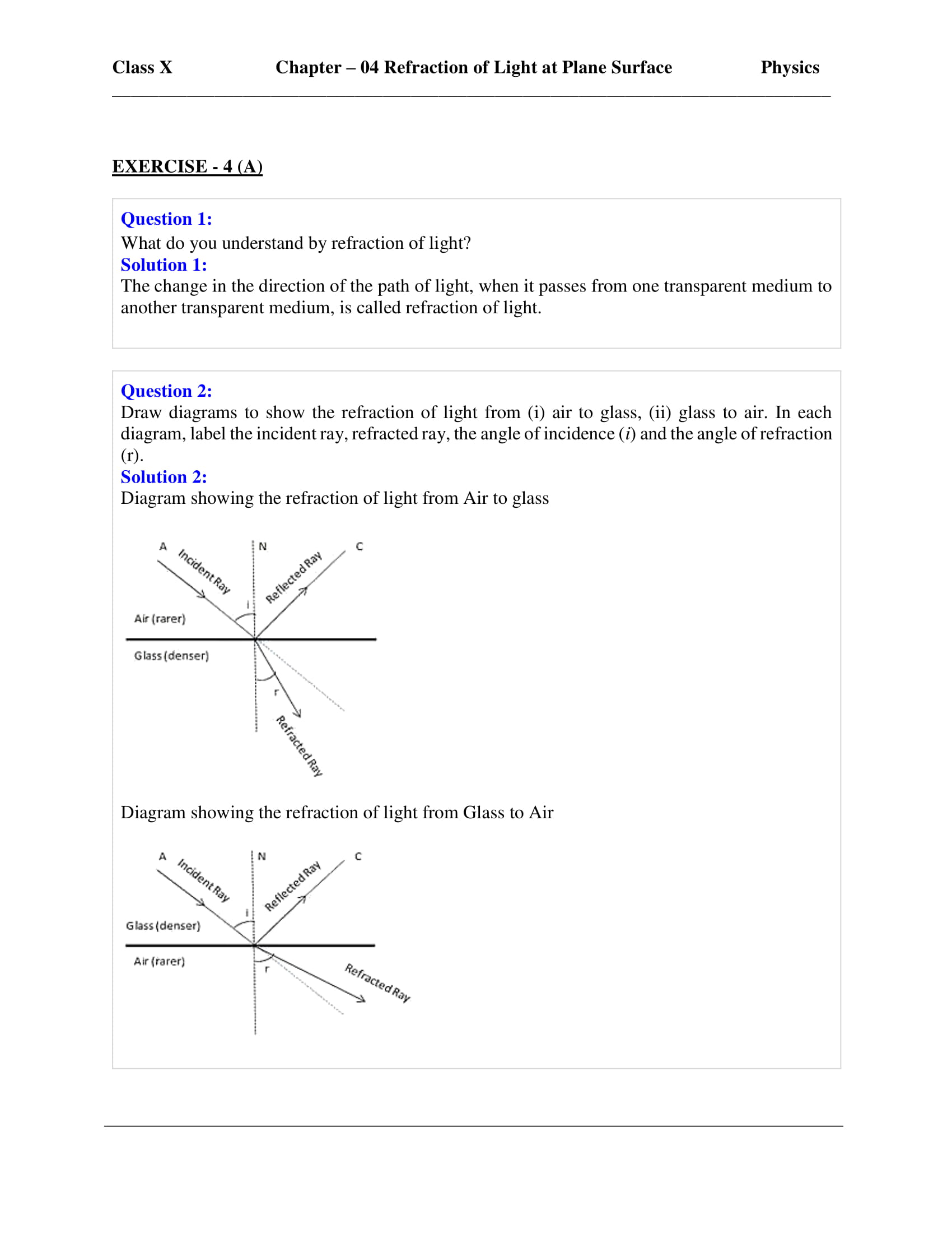 icse-selina-physics-solutions-class-10-chapter-4-refraction-of-light-at-plane-surfaces-01 icse-selina-physics-solutions-class-10-chapter-4-refraction-of-light-at-plane-surfaces-01