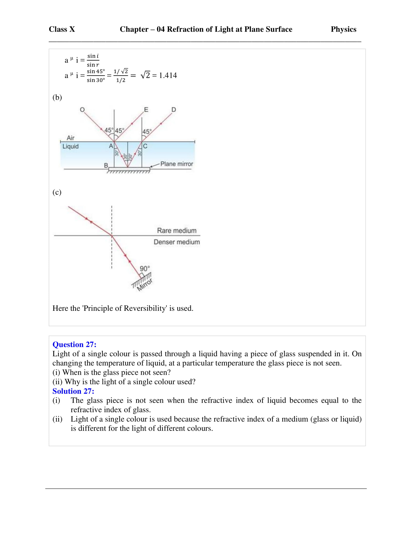 icse-selina-physics-solutions-class-10-chapter-4-refraction-of-light-at-plane-surfaces-10 icse-selina-physics-solutions-class-10-chapter-4-refraction-of-light-at-plane-surfaces-10