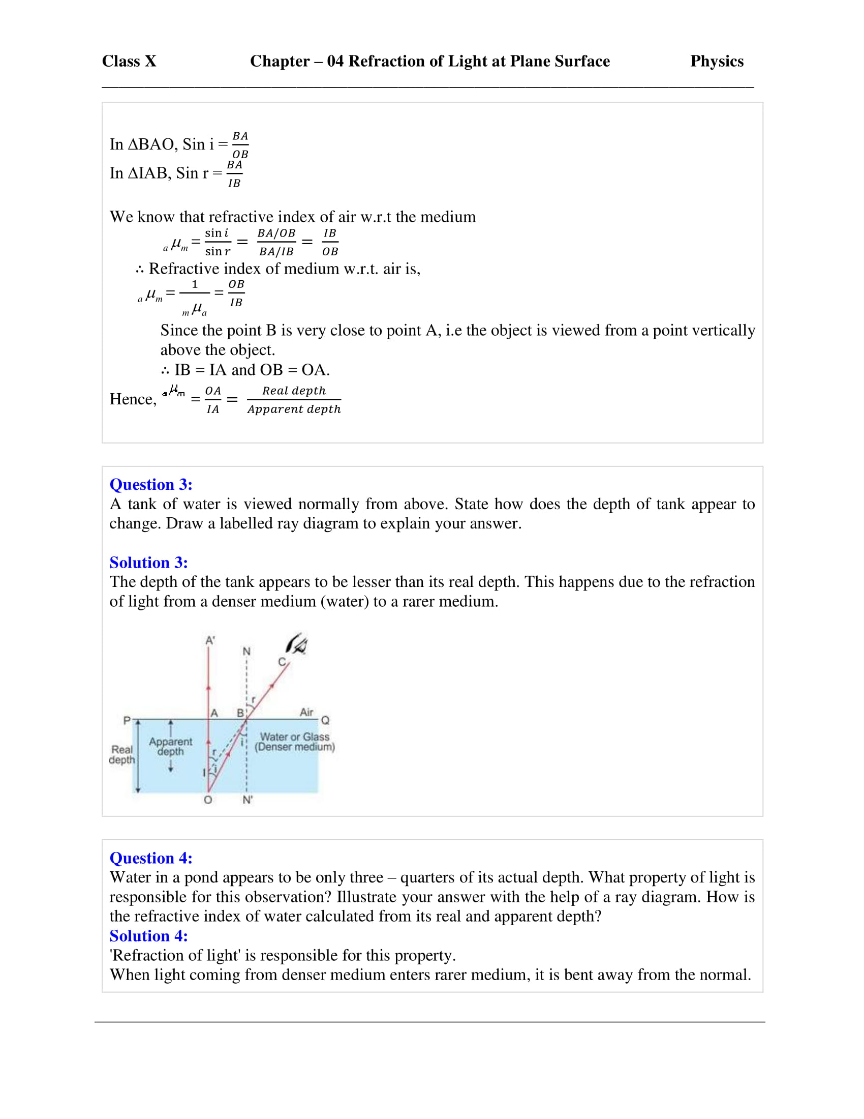 icse-selina-physics-solutions-class-10-chapter-4-refraction-of-light-at-plane-surfaces-23 icse-selina-physics-solutions-class-10-chapter-4-refraction-of-light-at-plane-surfaces-23