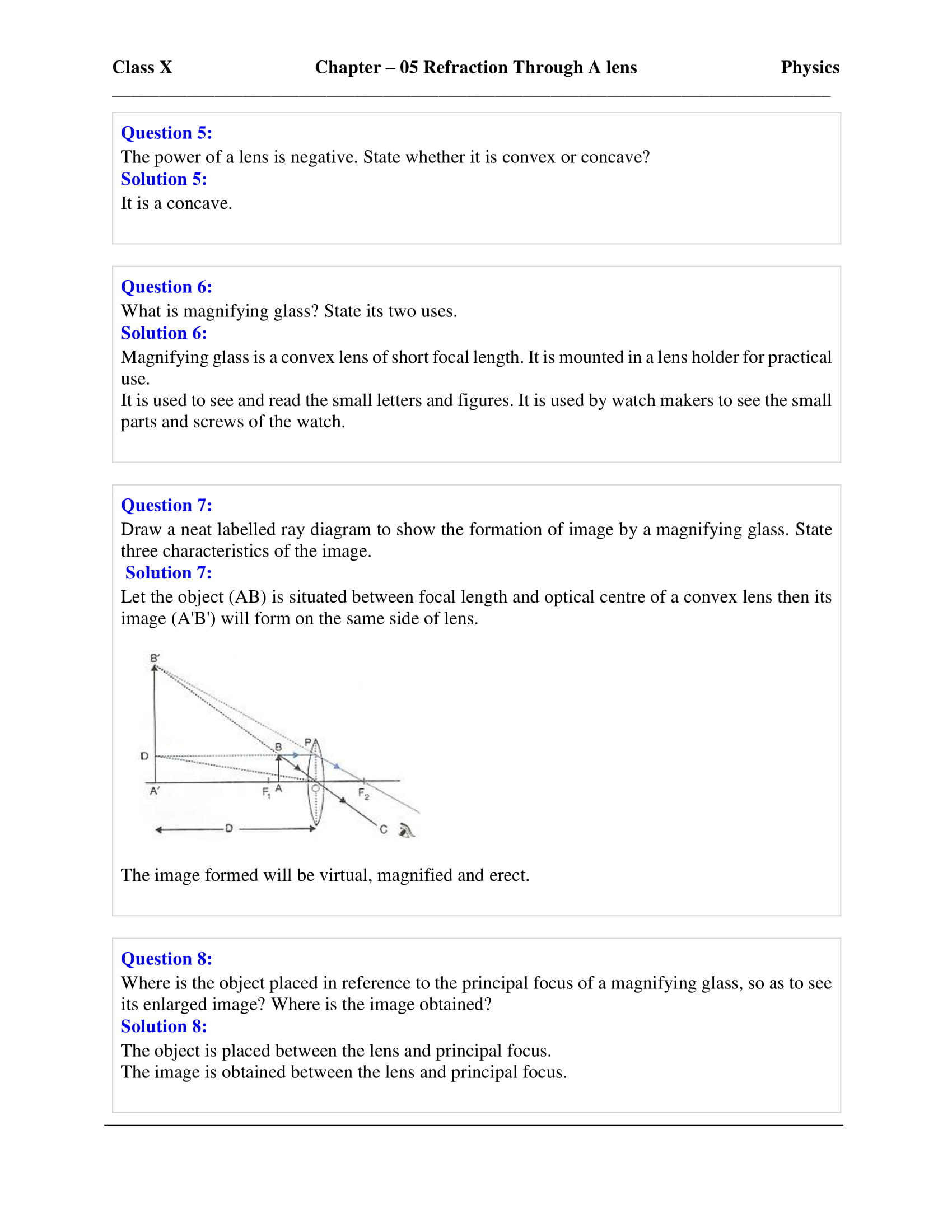icse-selina-physics-solutions-class-10-chapter-5-refraction-through-a-lens-33 icse-selina-physics-solutions-class-10-chapter-5-refraction-through-a-lens-33