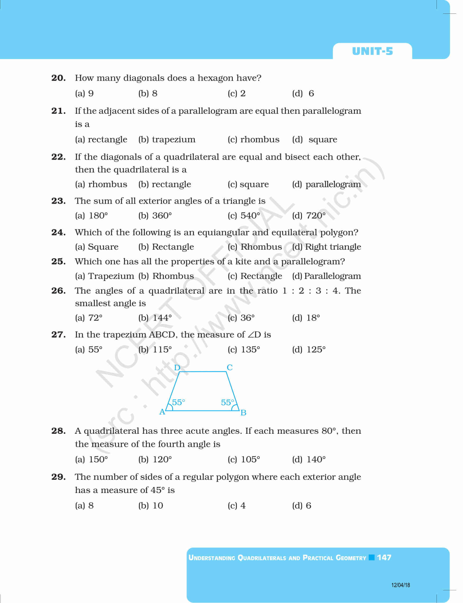 NCERT Exemplar Class 8 Maths Solutions Chapter 5 - Understanding ...