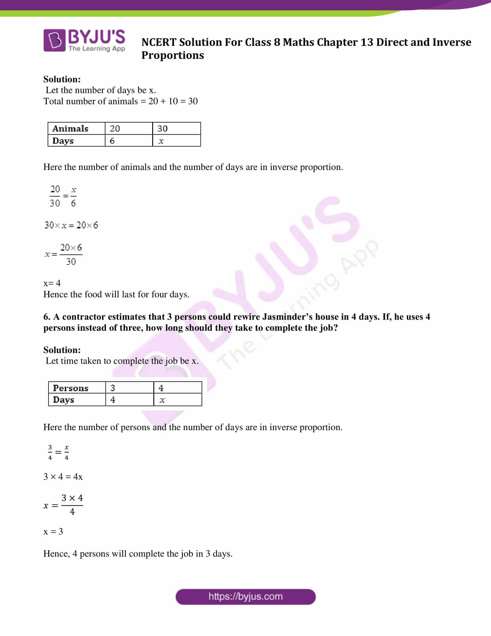 Ncert solutions class 8 maths chapter 13 direct inverse proportions