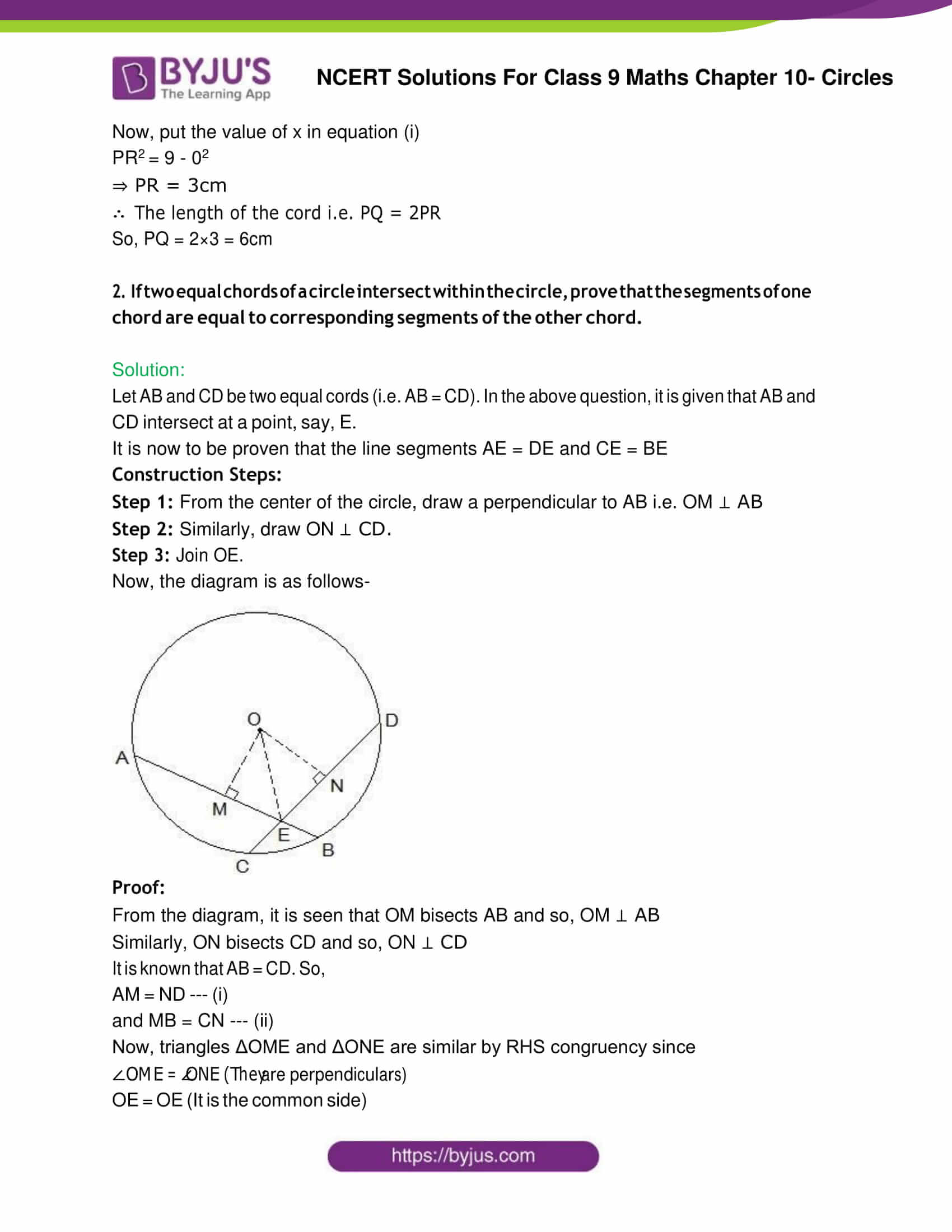 NCERT Solutions for Class 9 Maths Exercise 10.4 Chapter 10 Circles