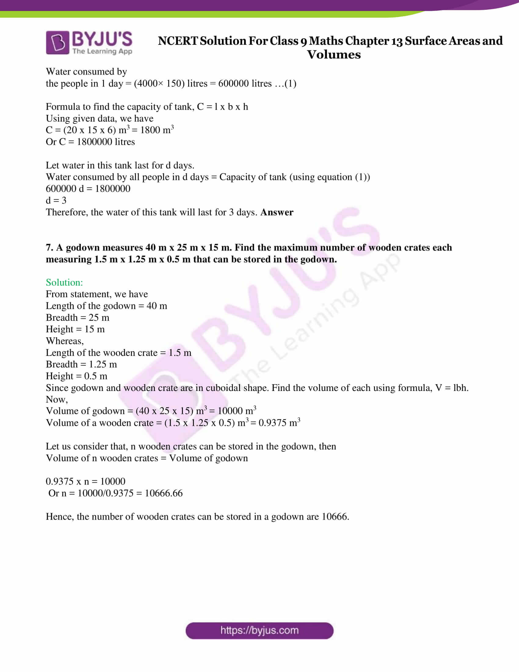 NCERT Solutions for Class 9 Maths Exercise 13.5 Chapter 13 Surface Area ... image.