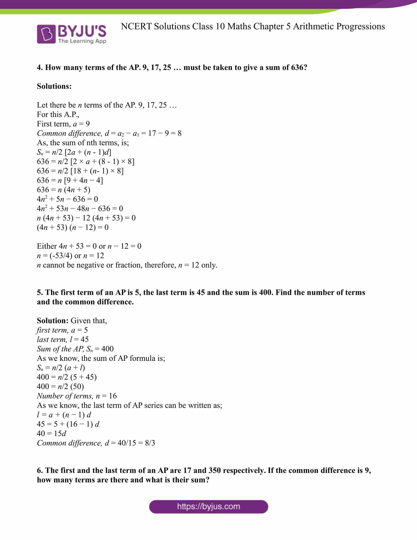 Ncert Solutions For Class Maths Exercise Chapter Arithmetic