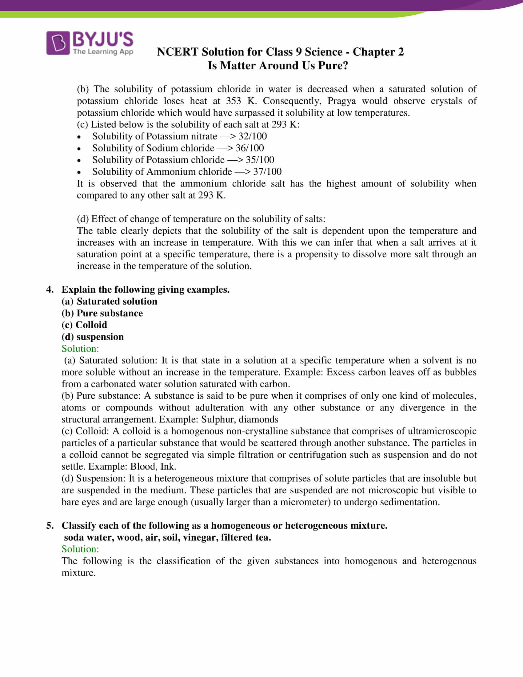 9 composition matter chapter of Us Free 2 Is Pure Matter 9 Get Around Science PDFs NCERT Chapter Solutions   Class