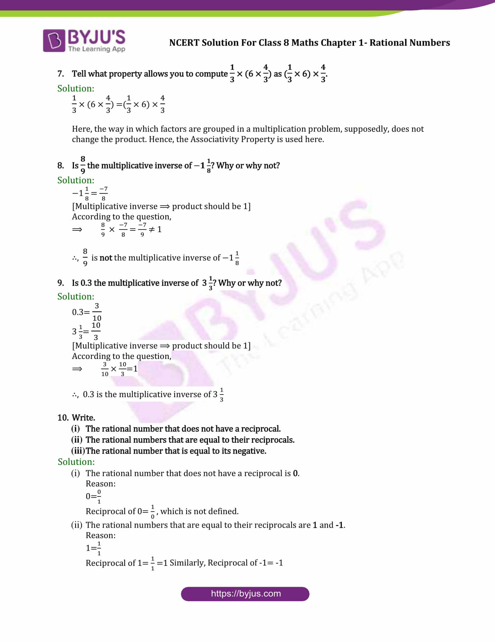 ncert solutions for class 8 maths exercise 11 chapter 1