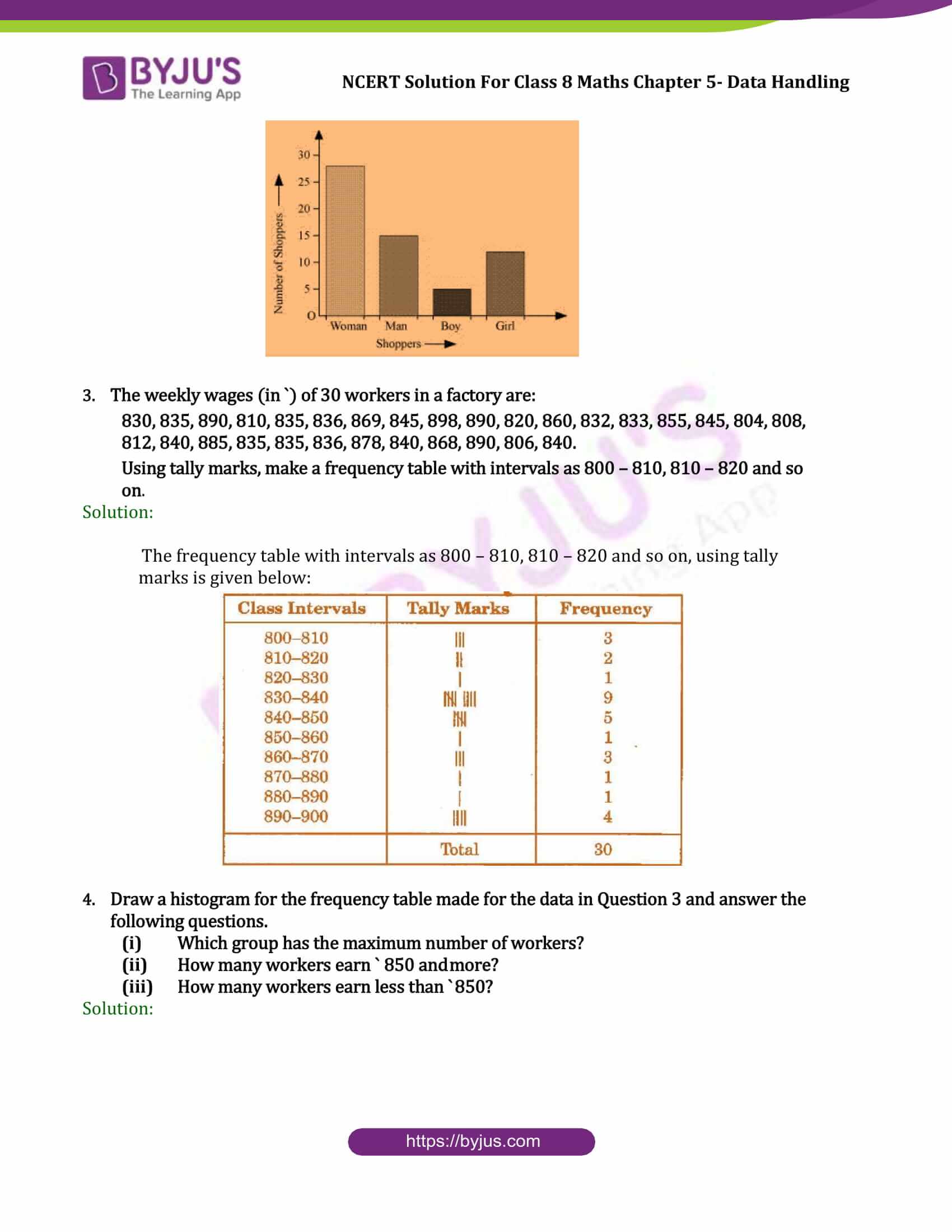 Ncert Solutions Class 8 Maths Chapter 5 Data Handling Free Pdf Download