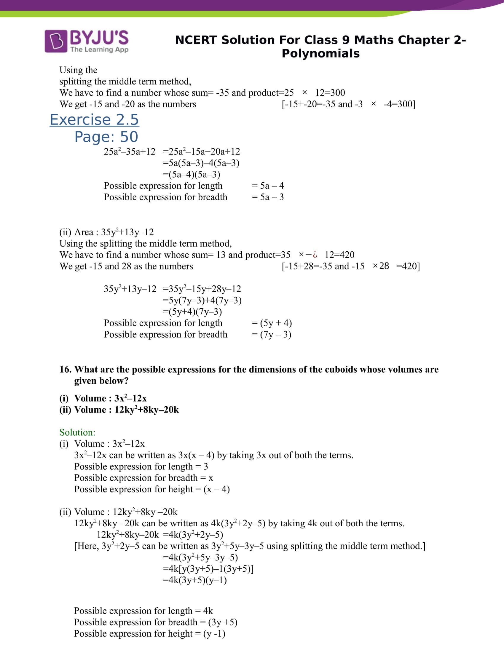 Ncert Solutions Class 9 Maths Chapter 2 Polynomial Download Now 