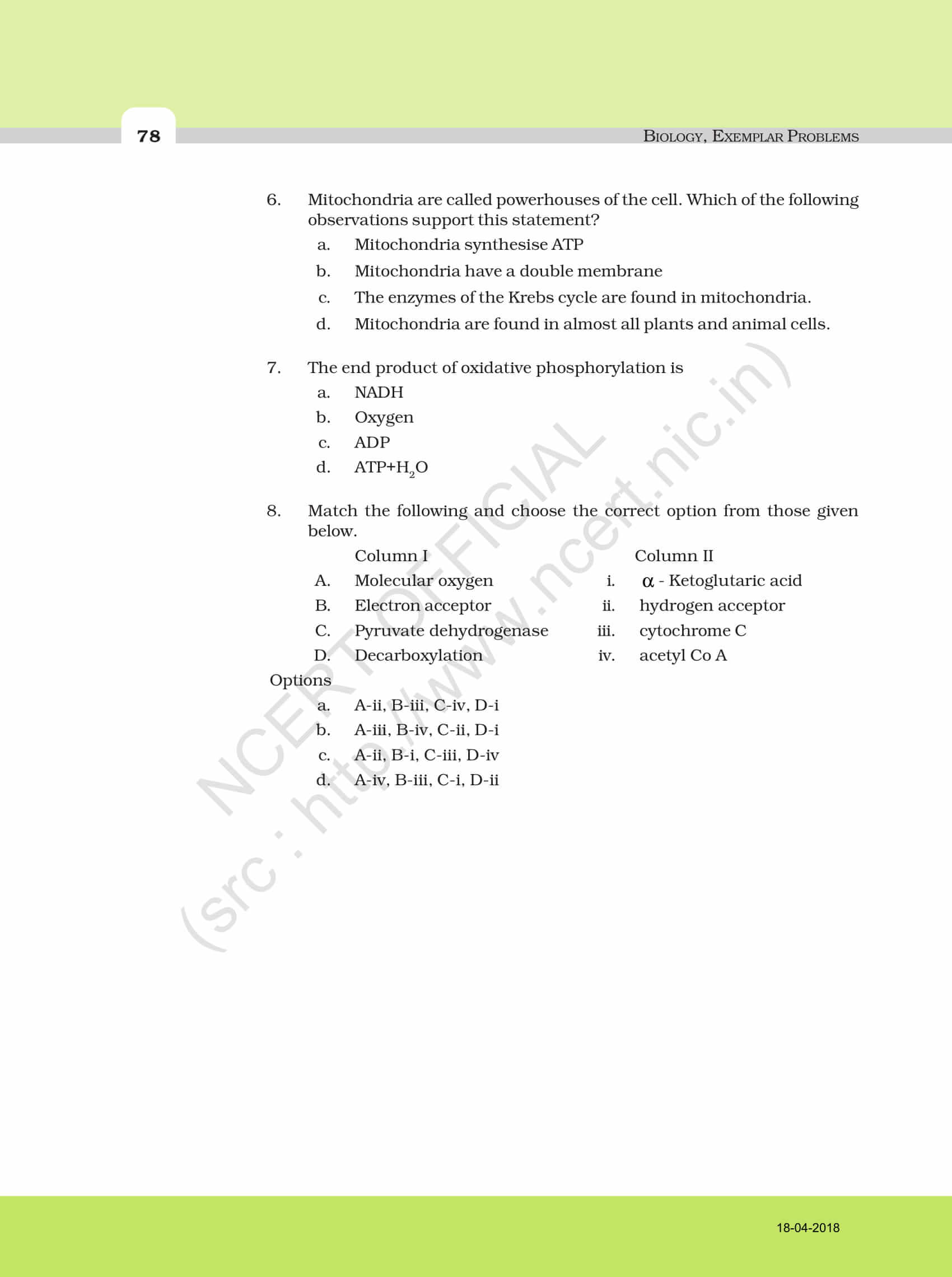 NCERT Exemplar Solution For Class 11 Biology Chapter 14 | Download PDF Here