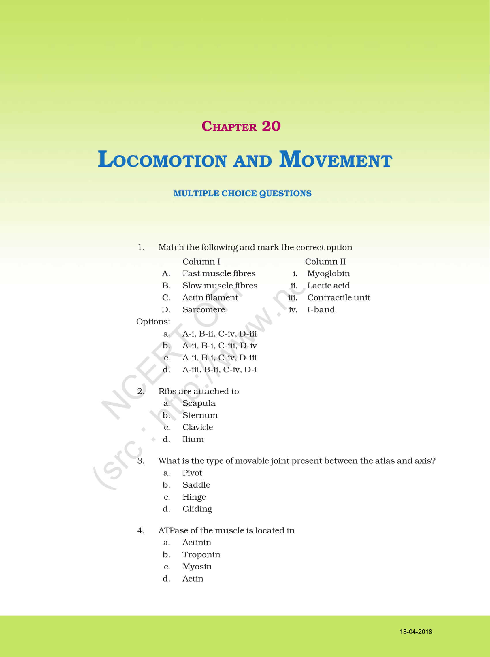 NCERT Exemplar Solution for Class 11 Biology Chapter 2 -0 -| Check out the PDF here