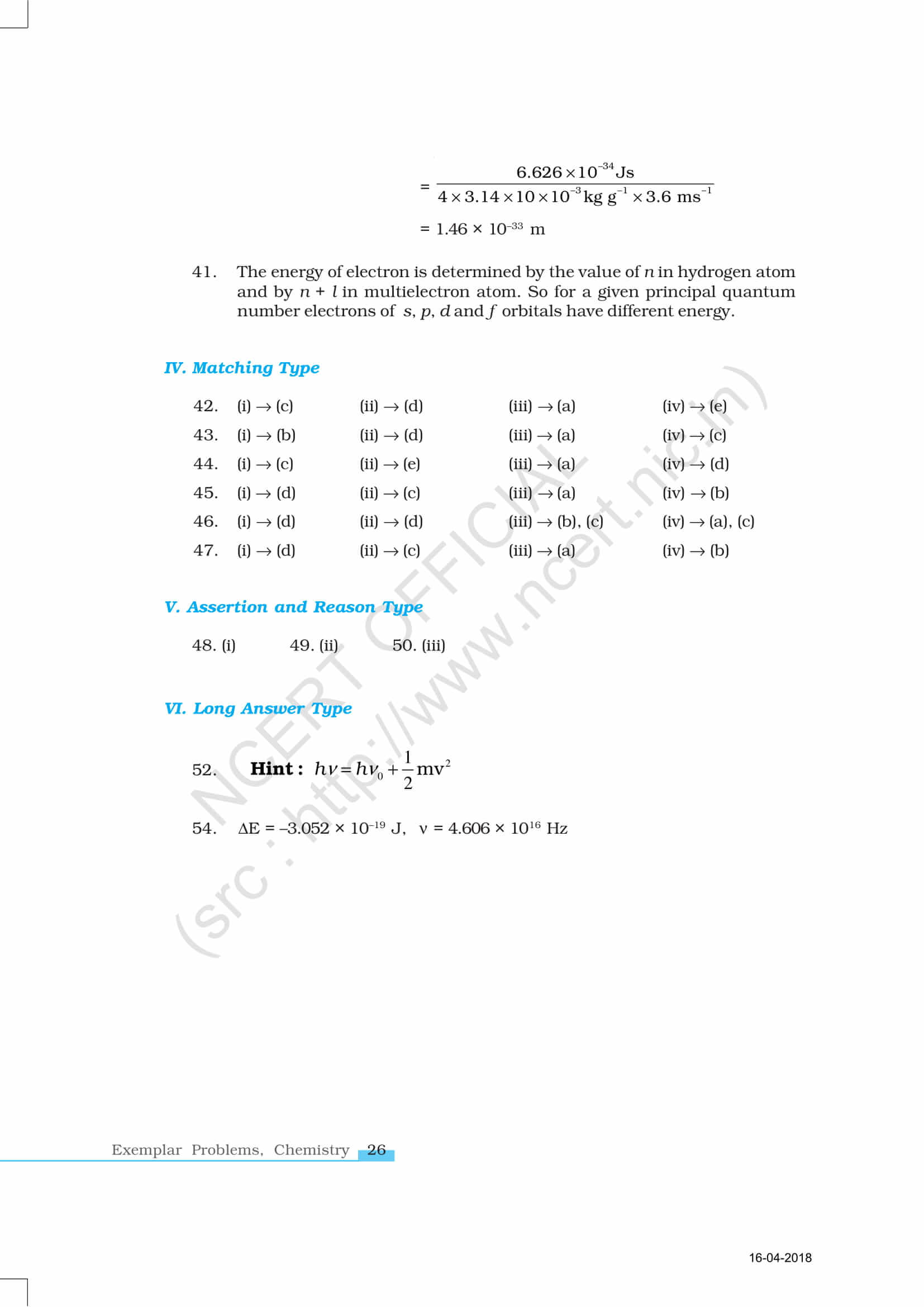 NCERT Exemplar Class 11 Chemistry Solutions Chapter 2 - Download Free PDF