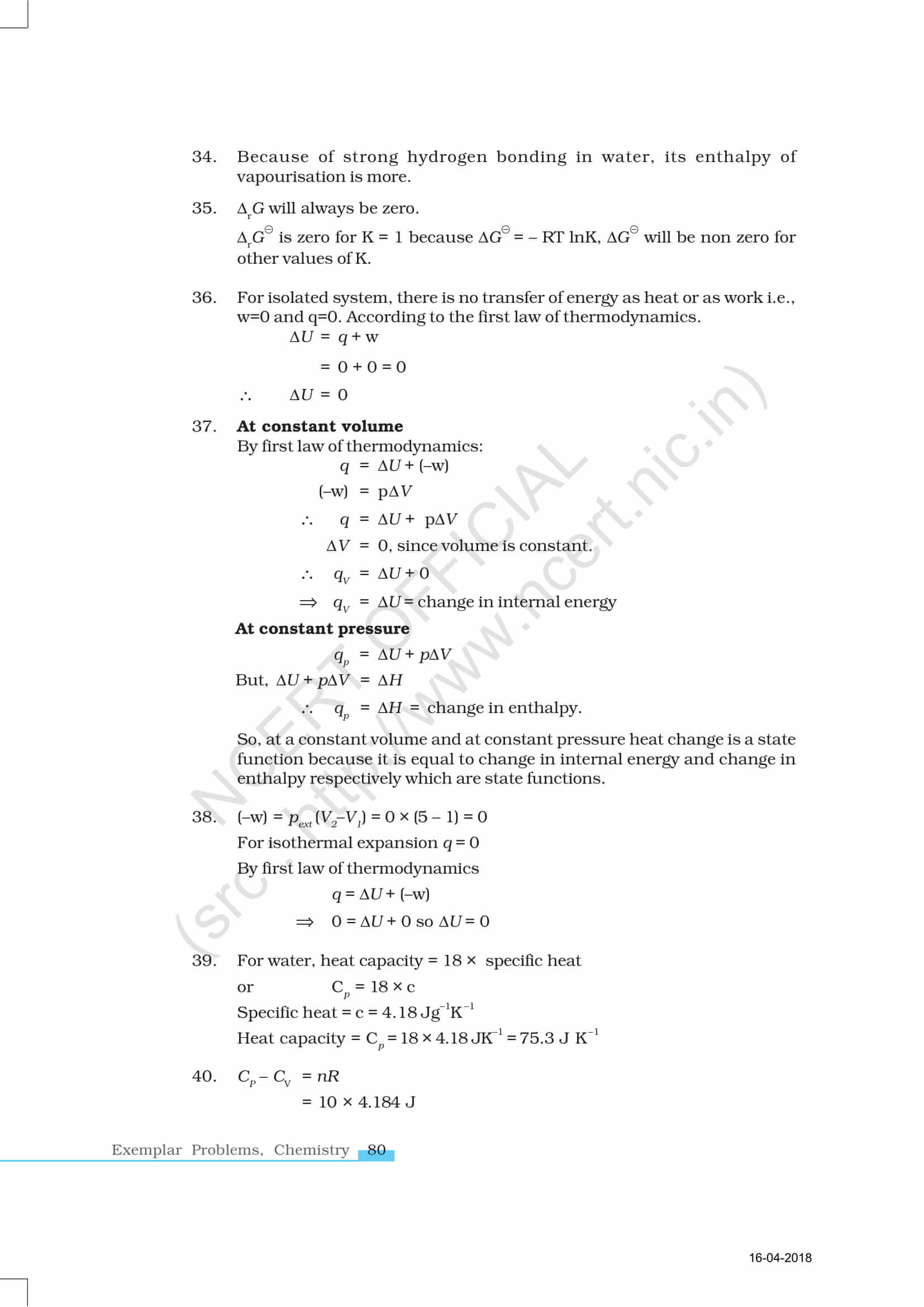 NCERT Exemplar Class 11 Chemistry Solutions Chapter 6 - Get Free PDF Here