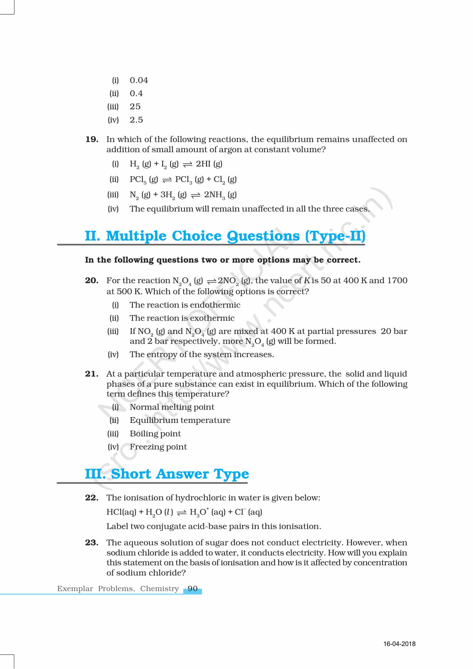 NCERT Exemplar Class 11 Chemistry Solutions Chapter 7 - Download Free PDF