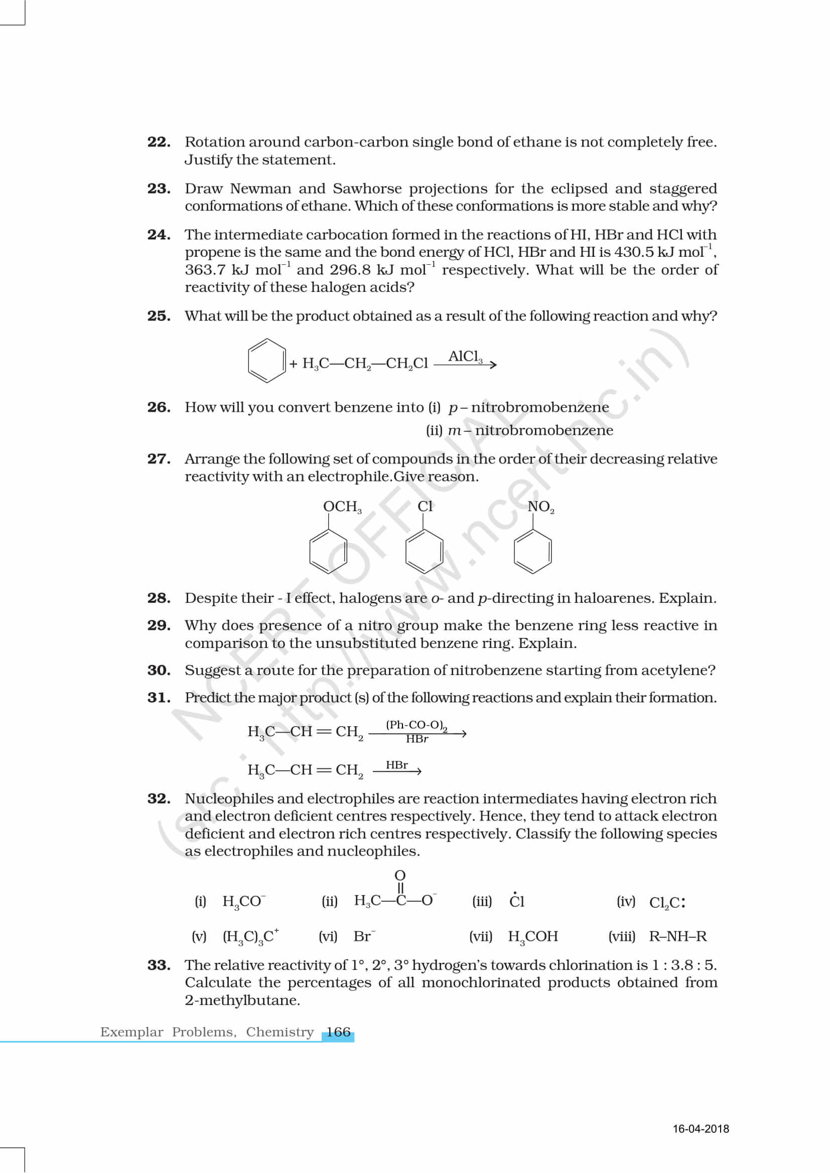 NCERT Exemplar Class 11 Chemistry Solutions Chapter 13 - Hydrocarbons ...