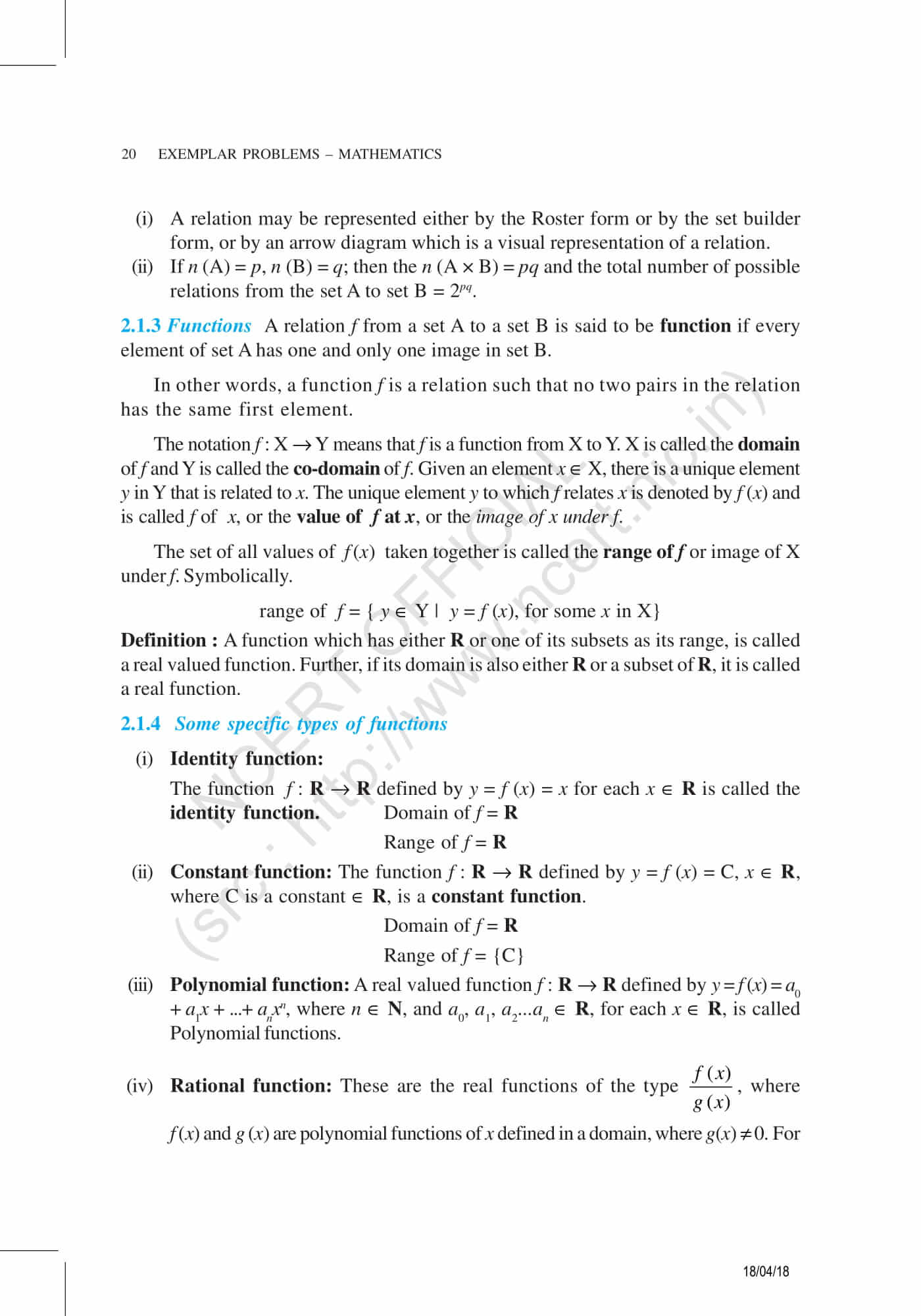 NCERT Exemplar Class 11 Maths Solutions Chapter 2 | Access the PDF here