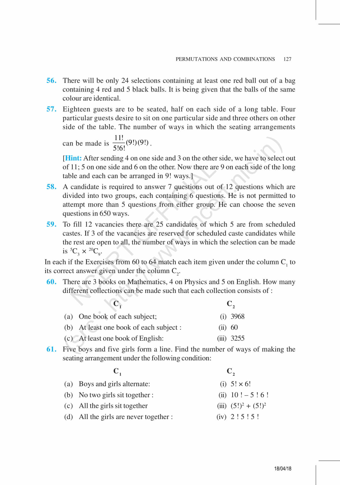 Ncert Exemplar Class 11 Maths Solutions Chapter 7 