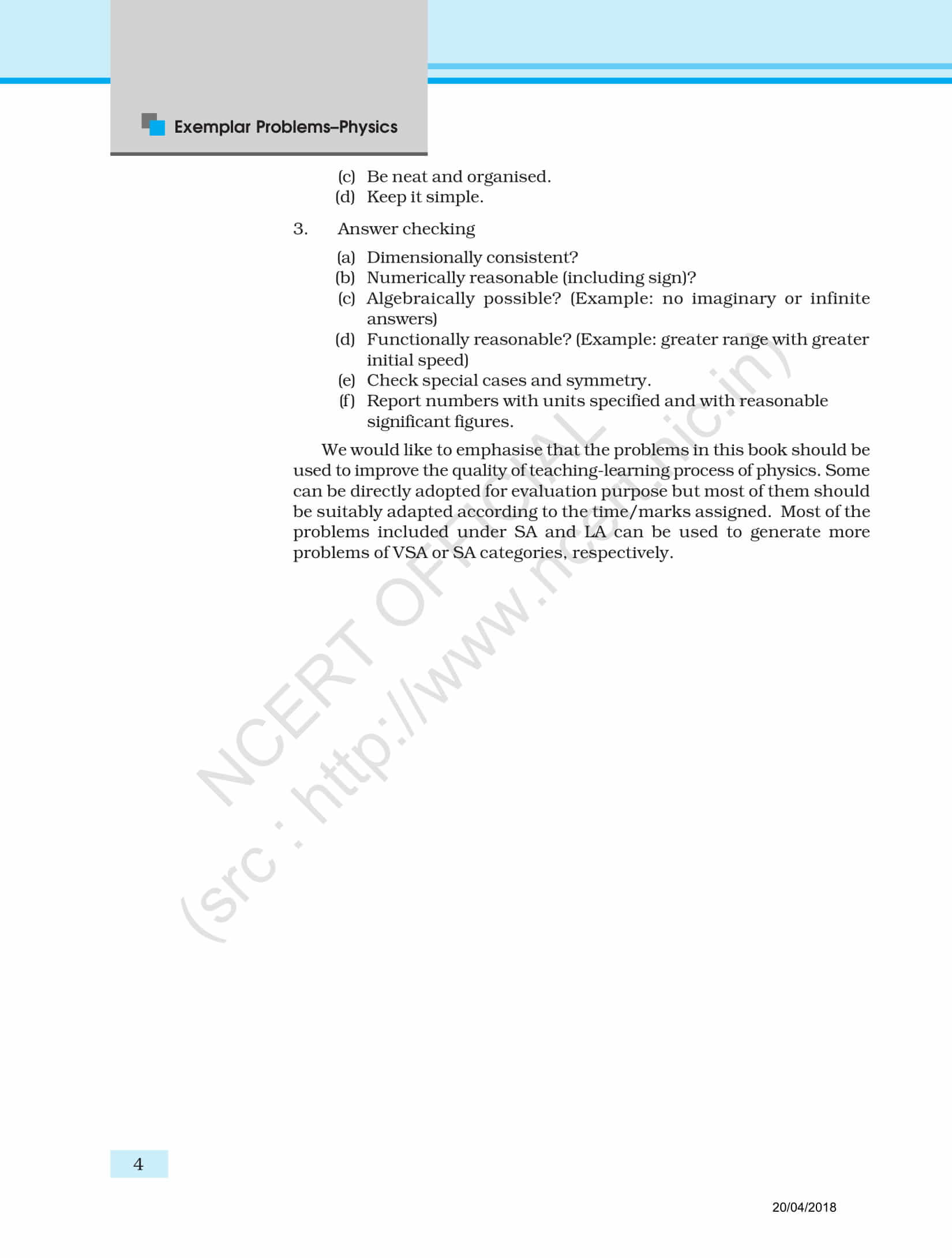 NCERT Exemplar Class 11 Physics