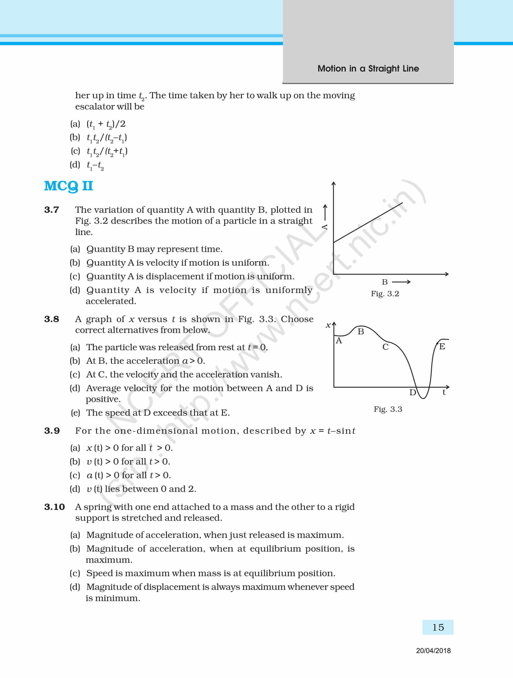 Physics class 11 chapter 2 short questions image