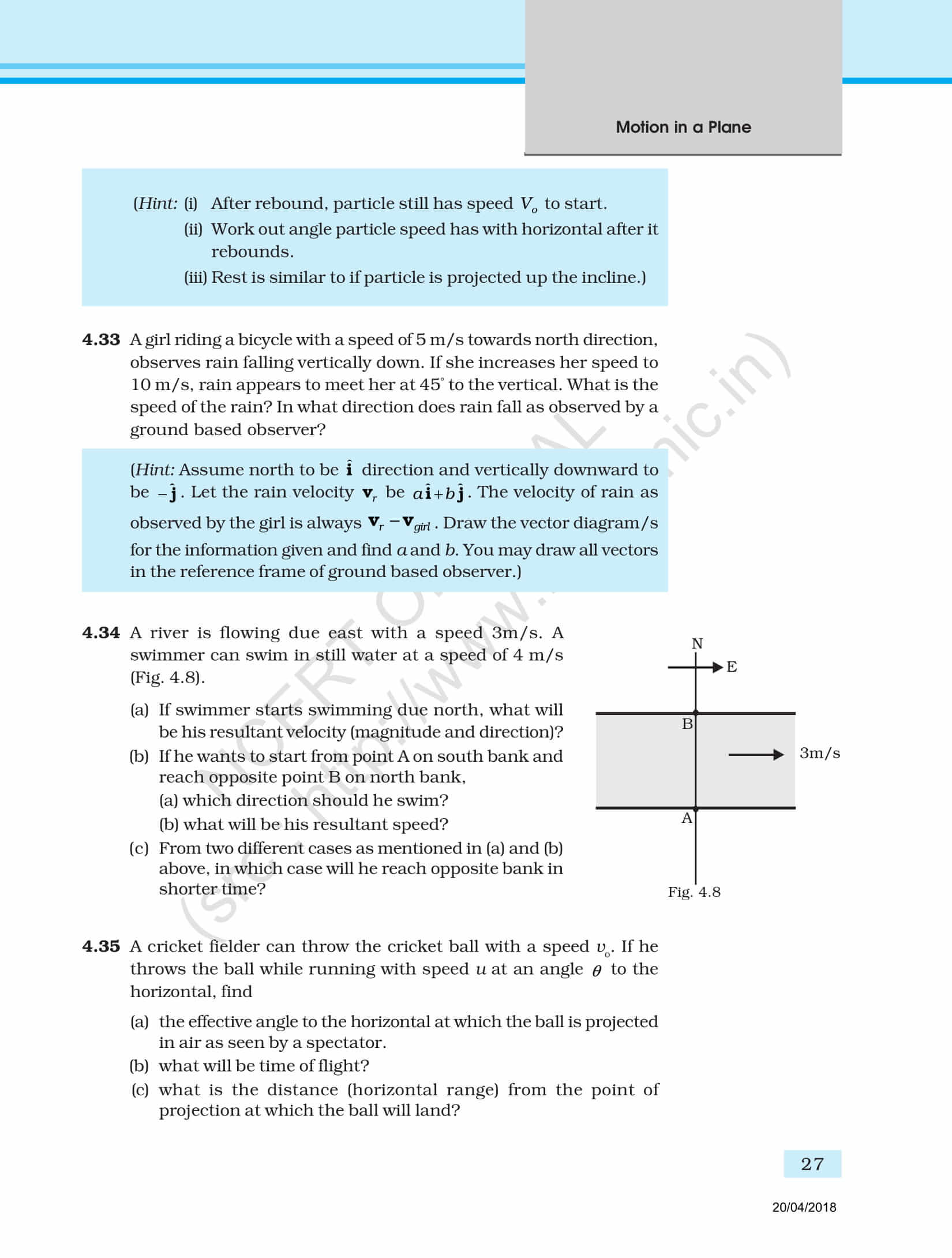 Ncert Exemplar Class 11 Physics Solutions Chapter 4 