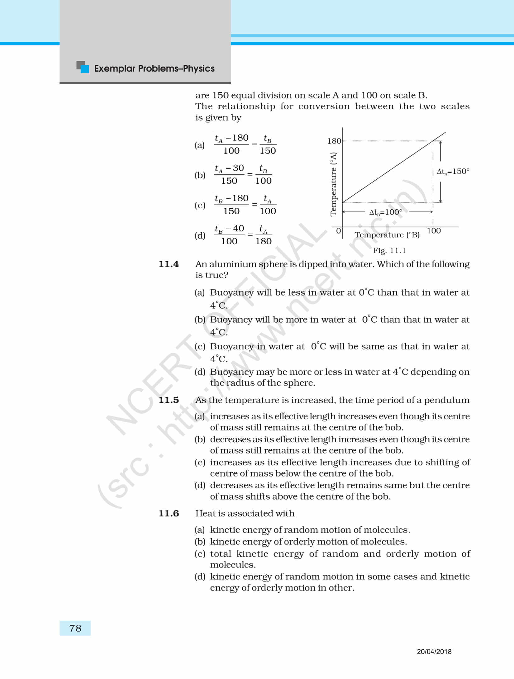 NCERT Exemplar Class 11 Physics Solutions Chapter 11 | Visit Here To ...