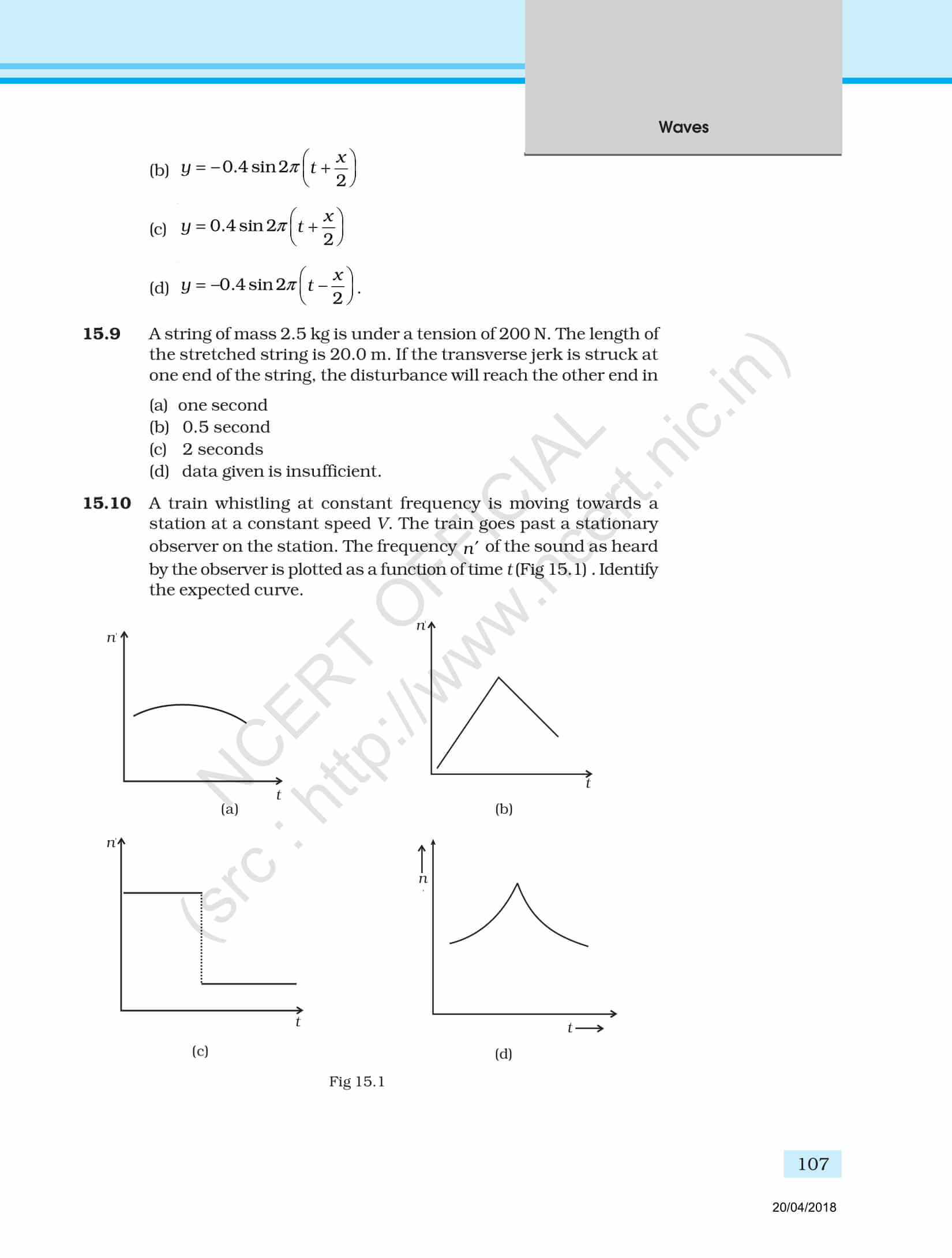 NCERT Exemplar Class 11 Physics Solutions Chapter 15 | Check Out The ...