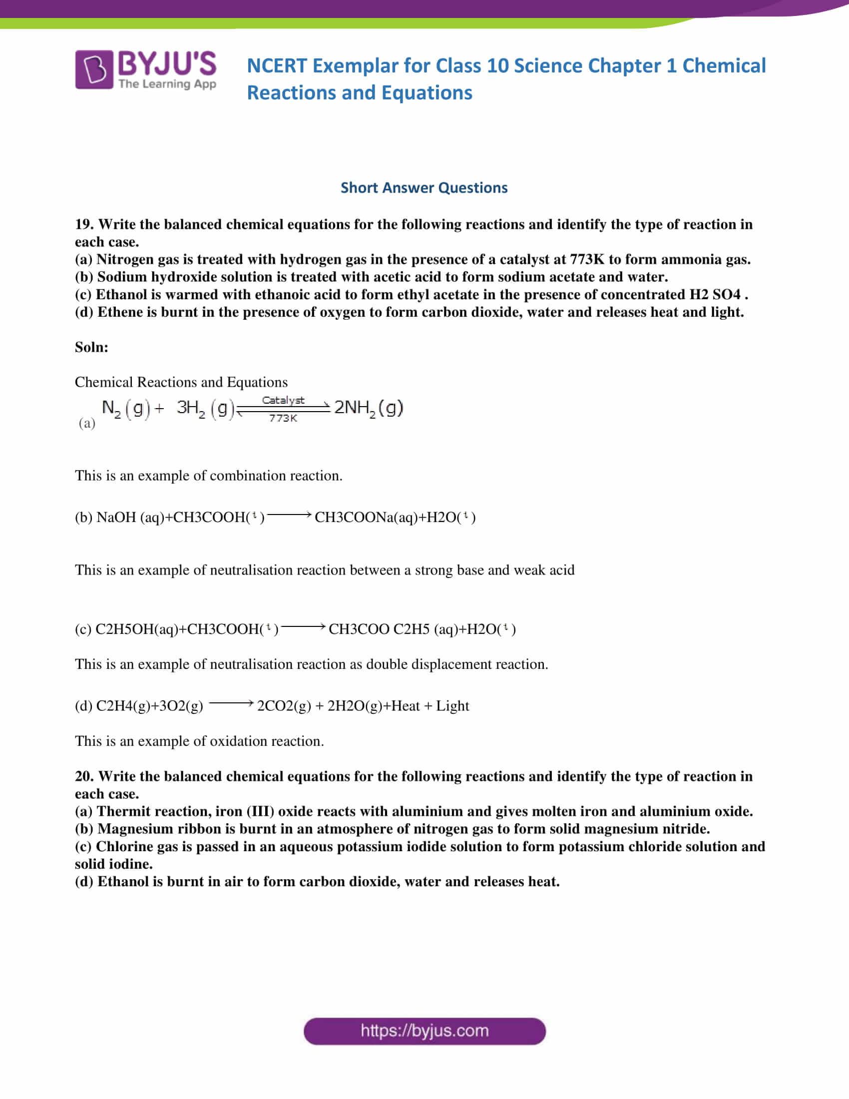 NCERT Exemplar Class 10 Science Solutions Chapter 1