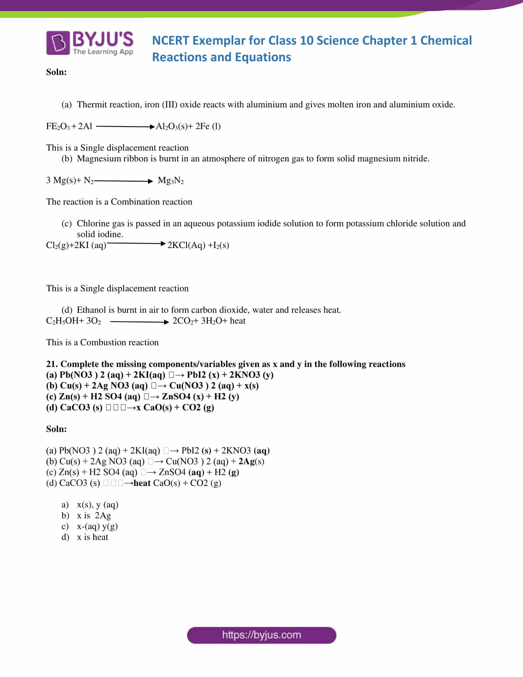 Ncert Exemplar Class 10 Science Solutions Chapter 1 Download Free Pdf