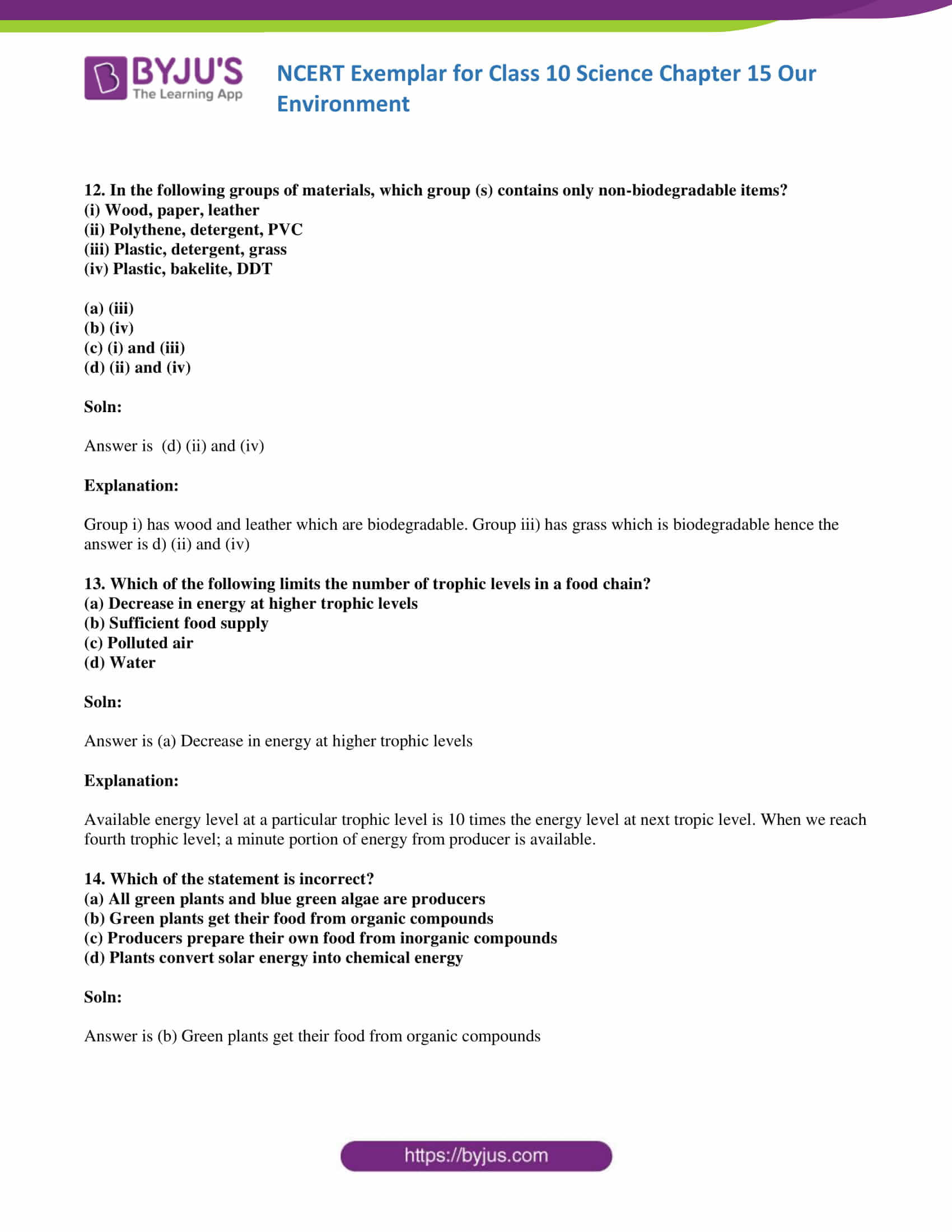 NCERT Exemplar solution class 10 Science Chapter 15 part 05