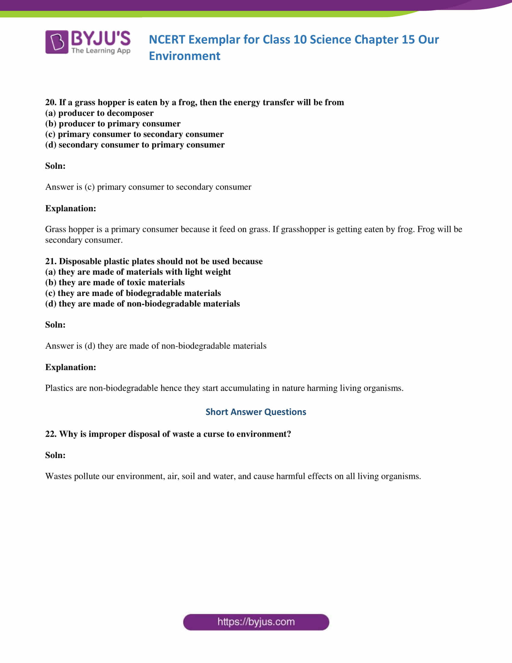 NCERT Exemplar solution class 10 Science Chapter 15 part 08