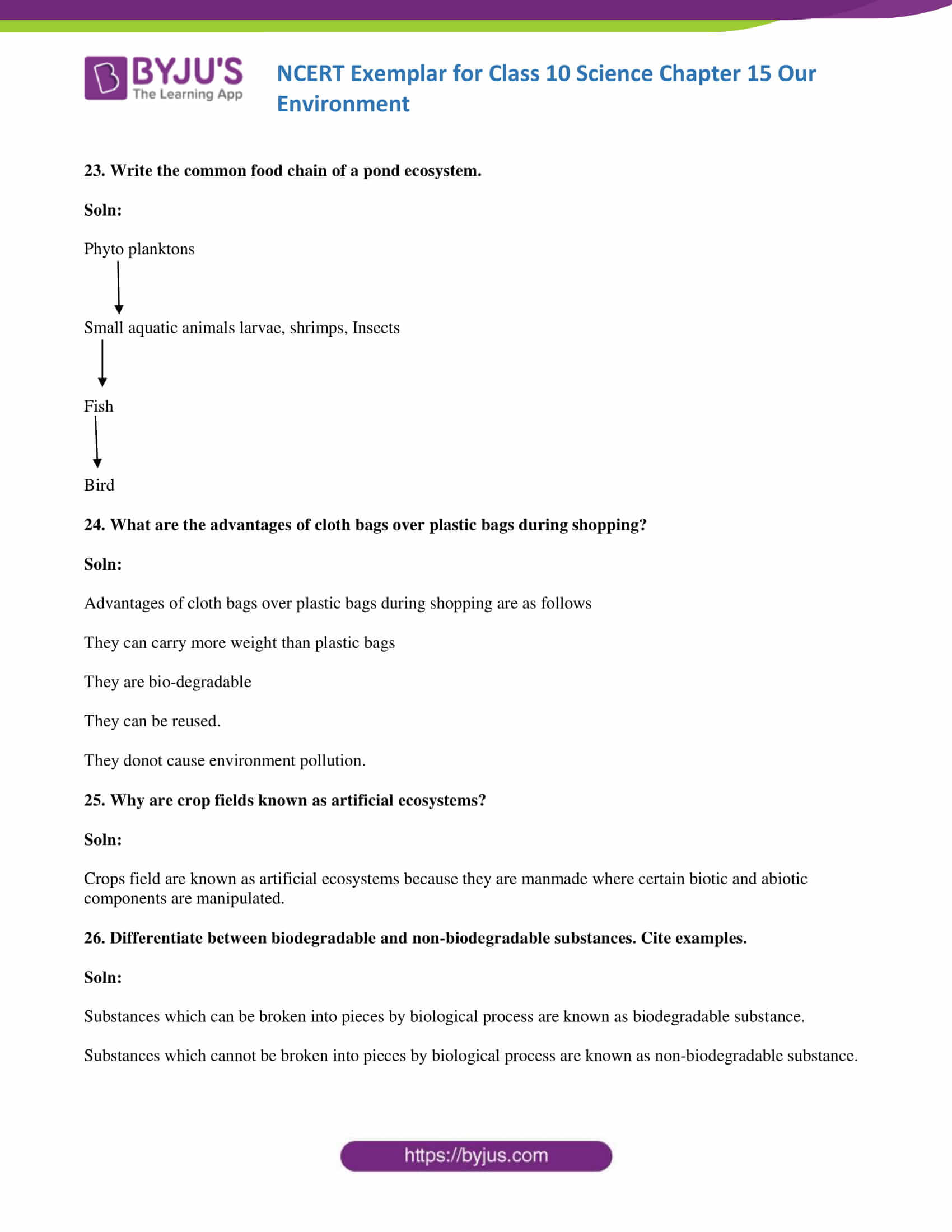 NCERT Exemplar solution class 10 Science Chapter 15 part 09