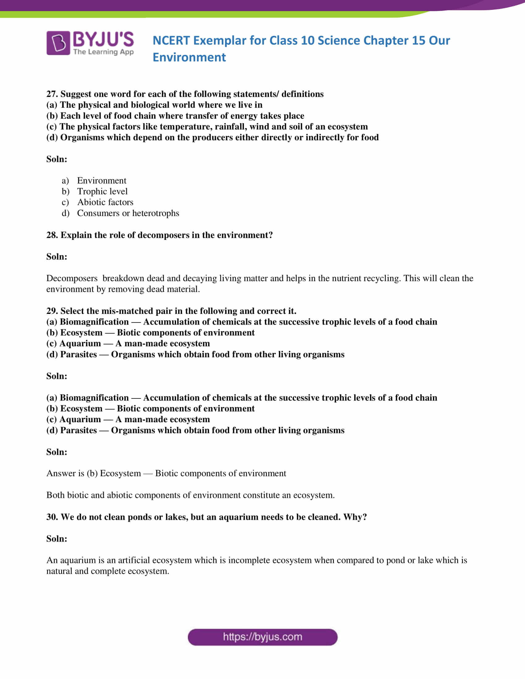 NCERT Exemplar solution class 10 Science Chapter 15 part 10