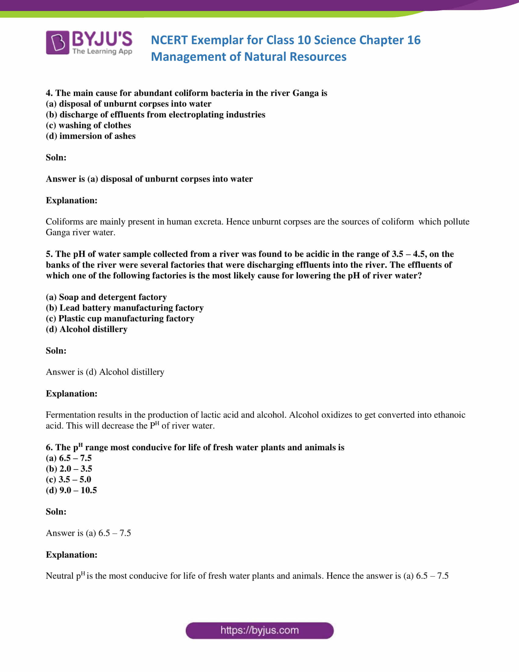 NCERT Exemplar solution class 10 Science Chapter 16 part 02