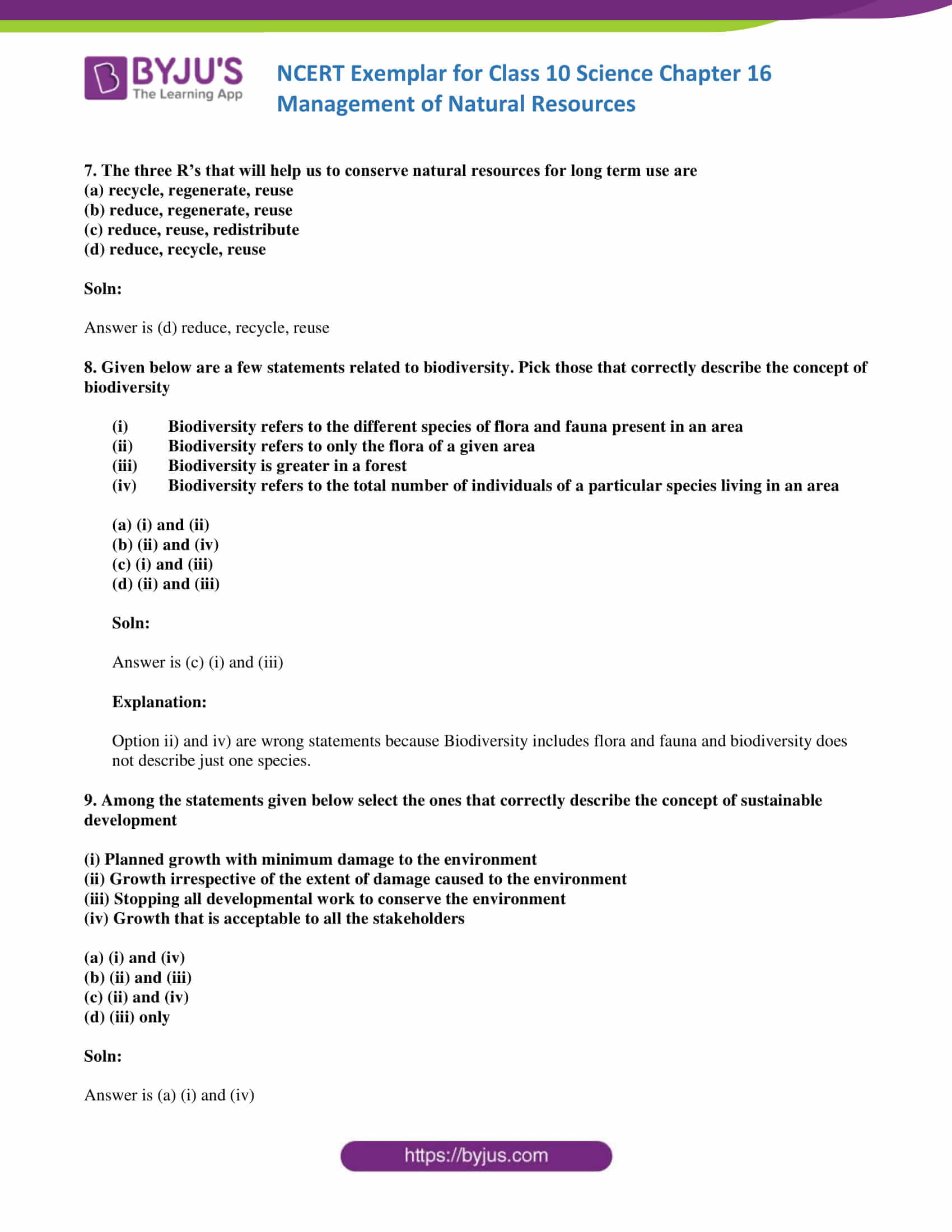 NCERT Exemplar solution class 10 Science Chapter 16 part 03