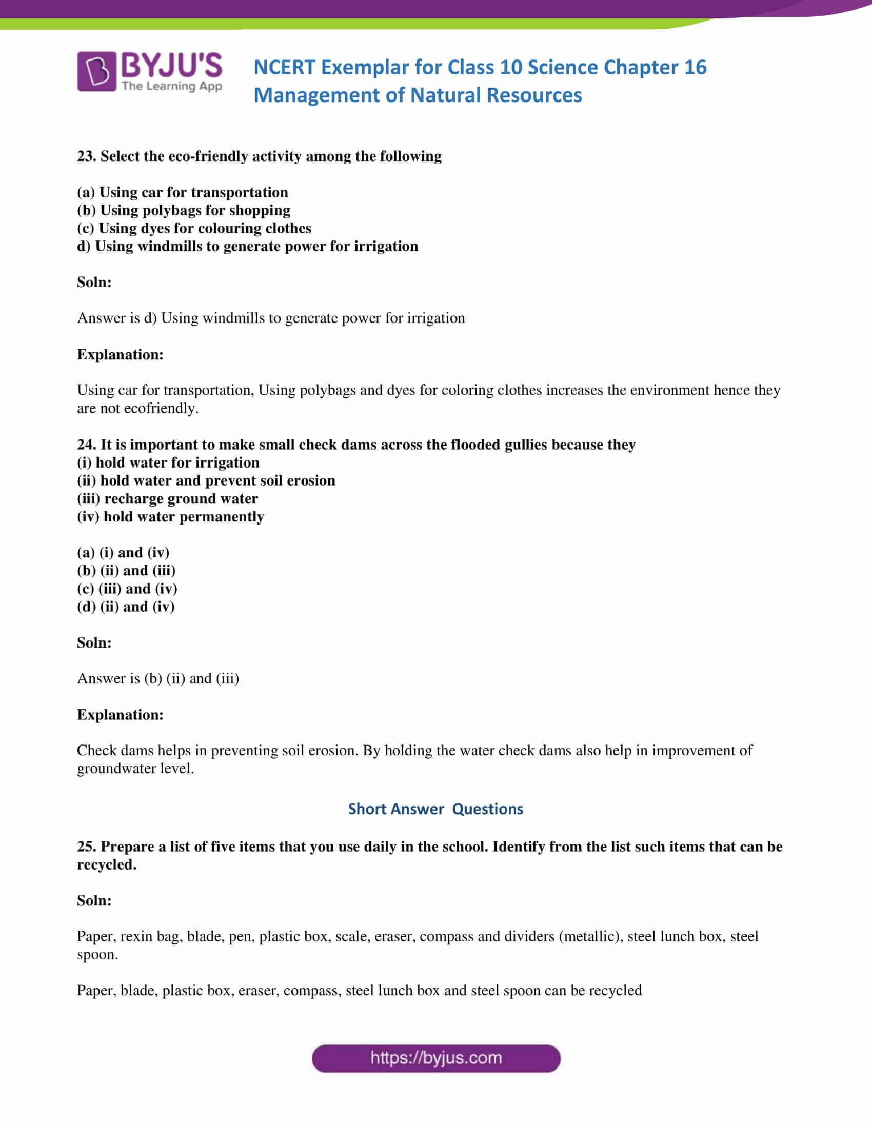 NCERT Exemplar solution class 10 Science Chapter 16 part 08