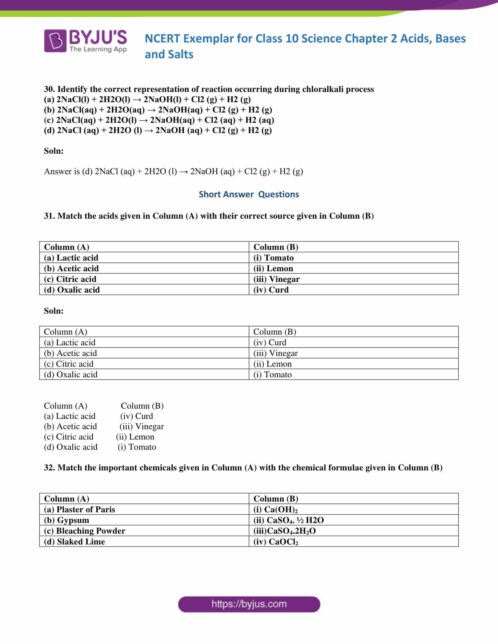 NCERT Exemplar solution class 10 Science Chapter 2 part 11