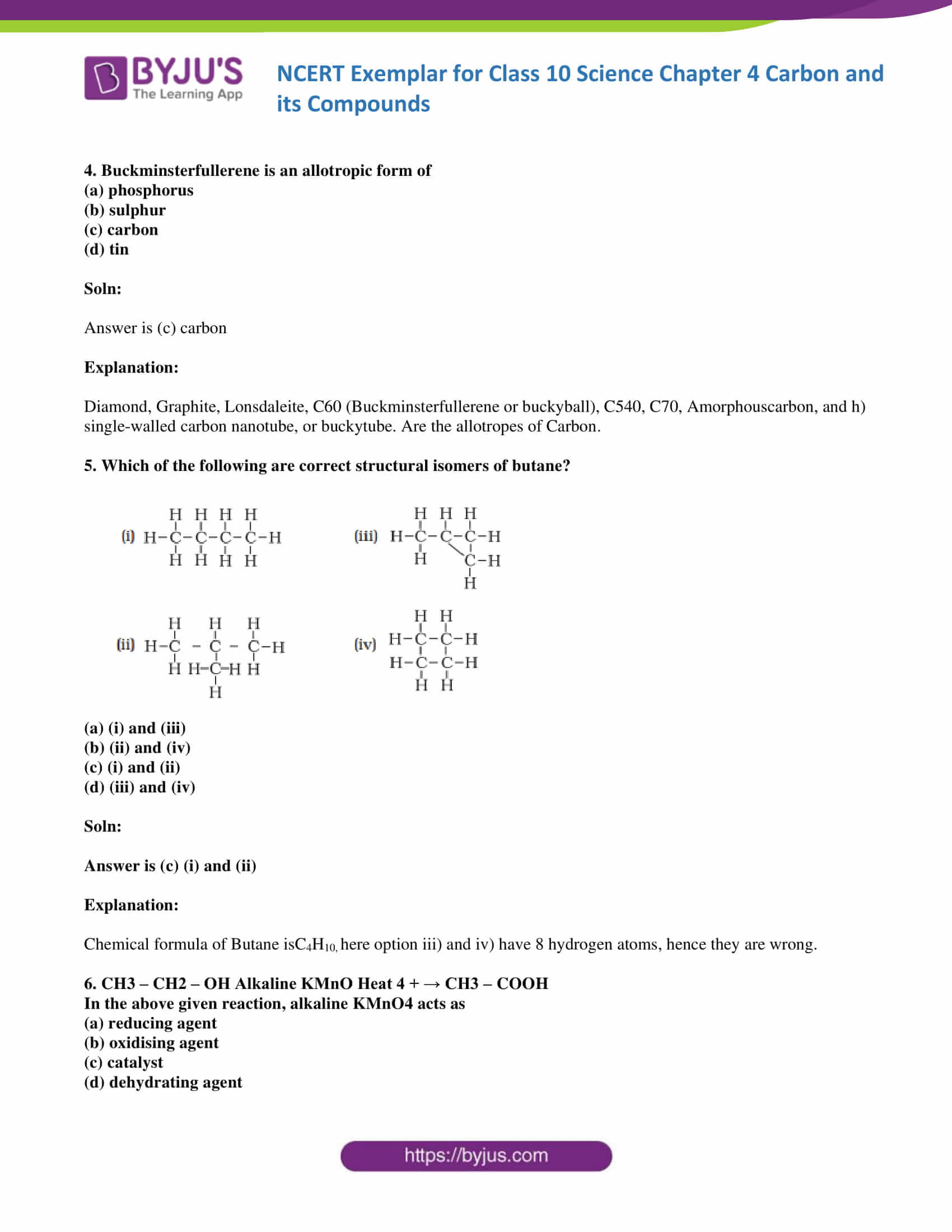 NCERT Exemplar solution class 10 Science Chapter 4 part 02