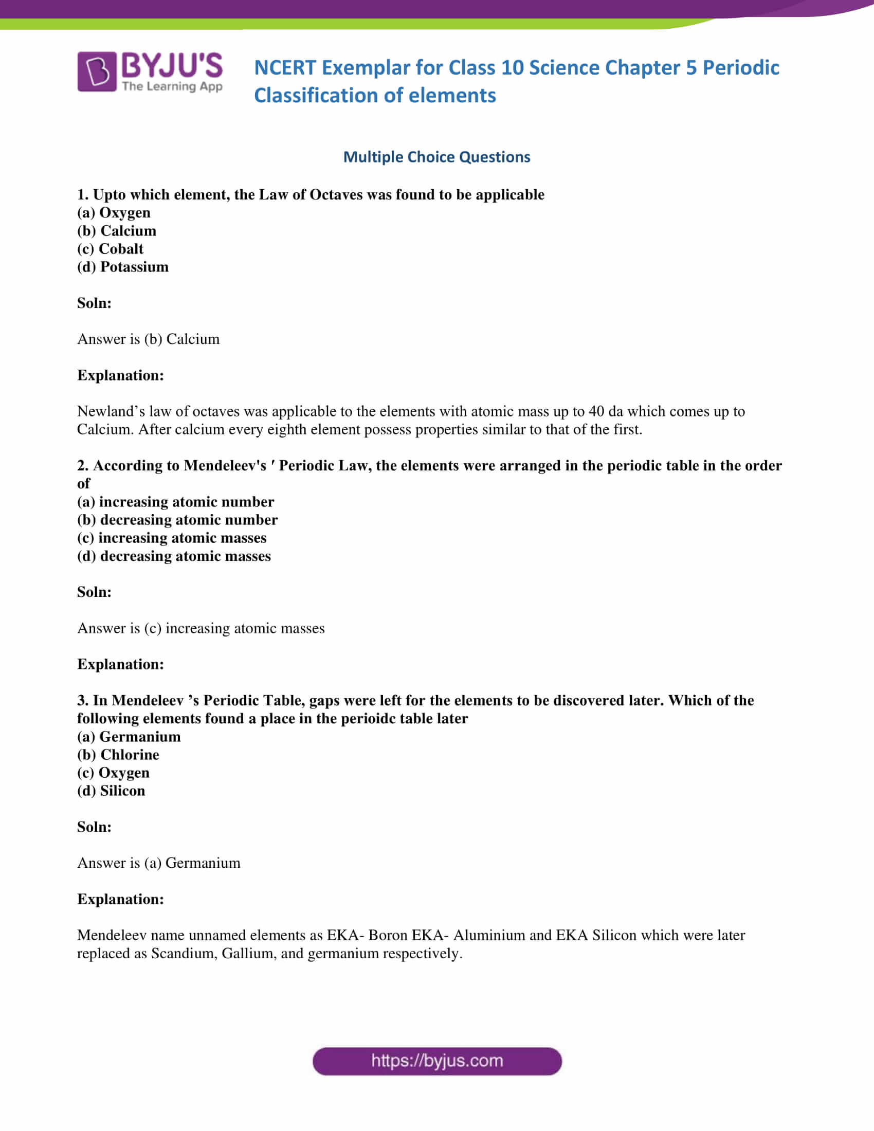 Ncert Exemplar Class 10 Science Solutions Chapter 5 Access Free Pdf