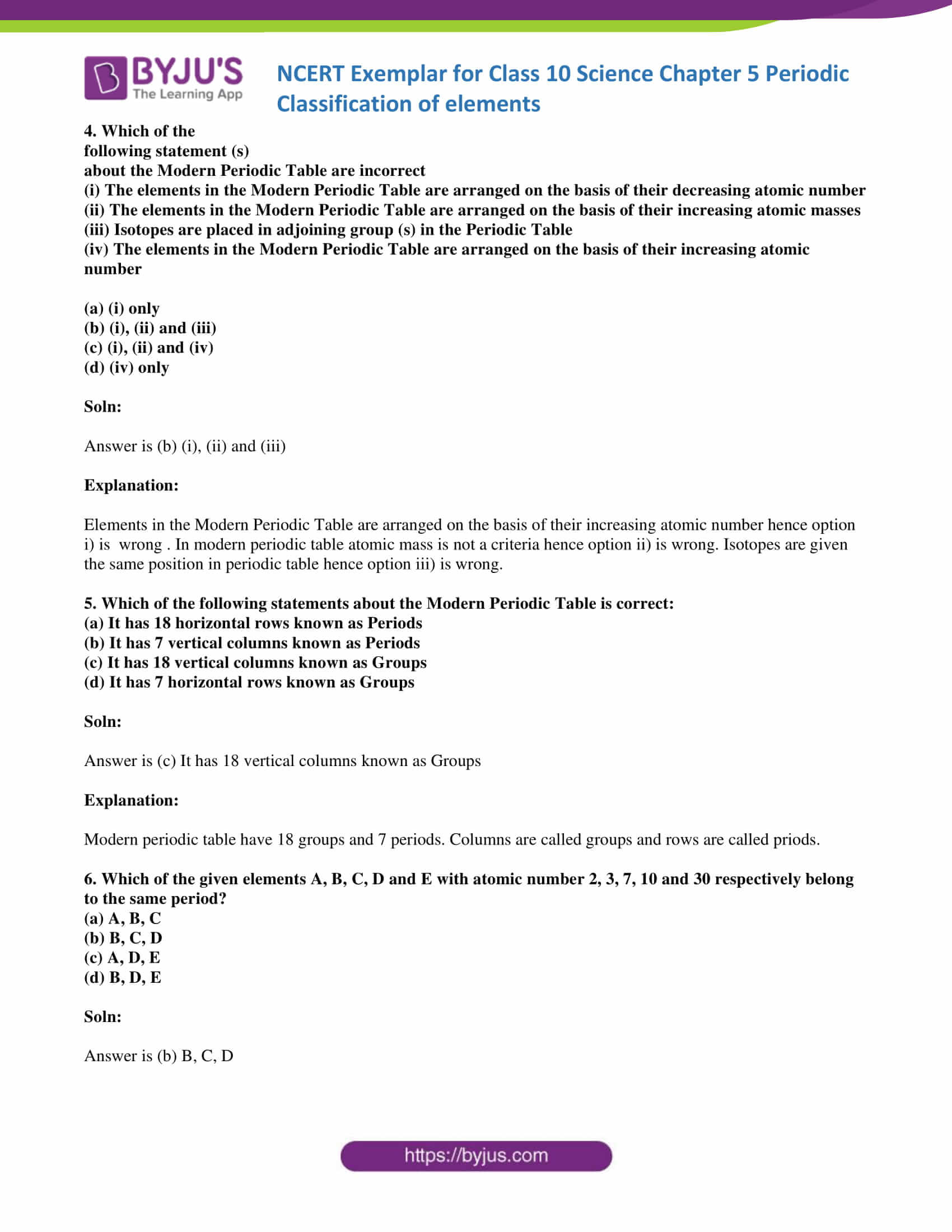 NCERT Exemplar solution class 10 Science Chapter 5 part 02