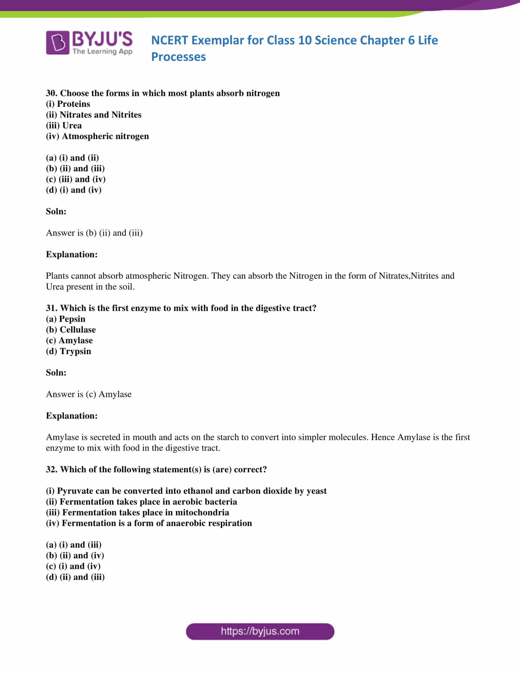 NCERT Exemplar solution class 10 Science Chapter 6 part 11