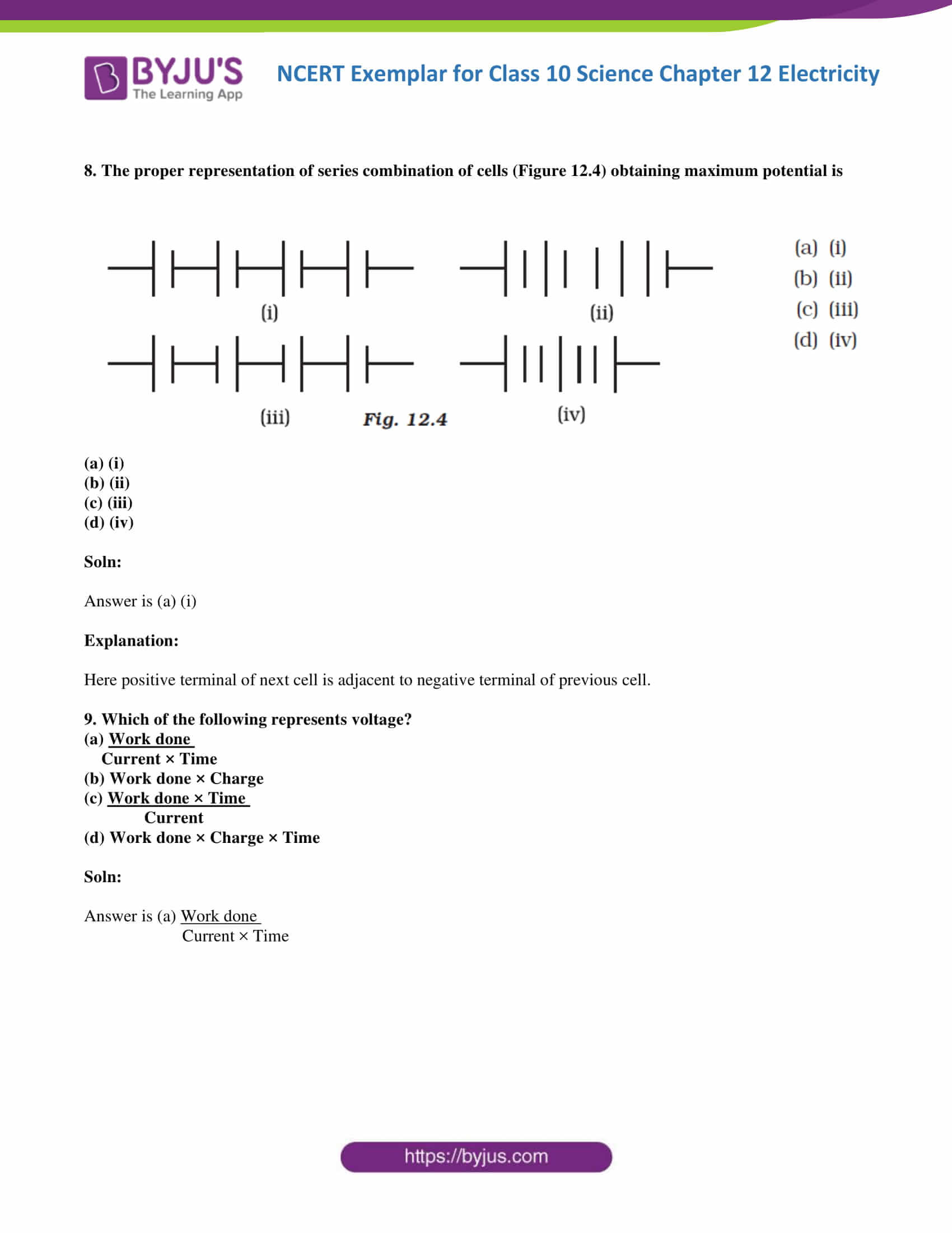 NCERT Exemplar solutions class 10 science Chapter 12 part 05