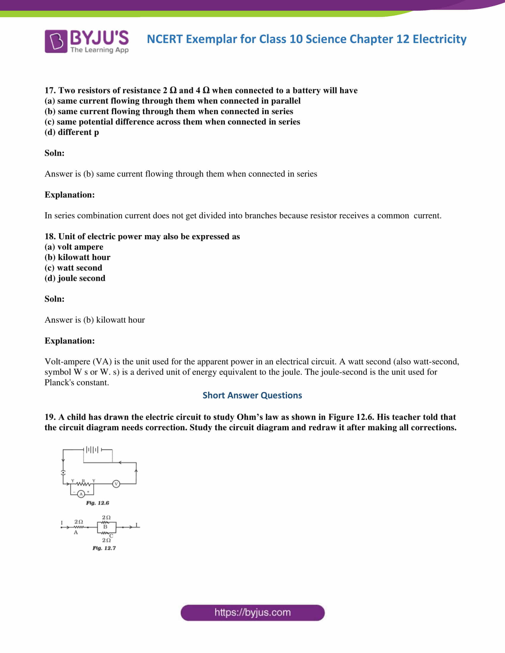 NCERT Exemplar solutions class 10 science Chapter 12 part 09