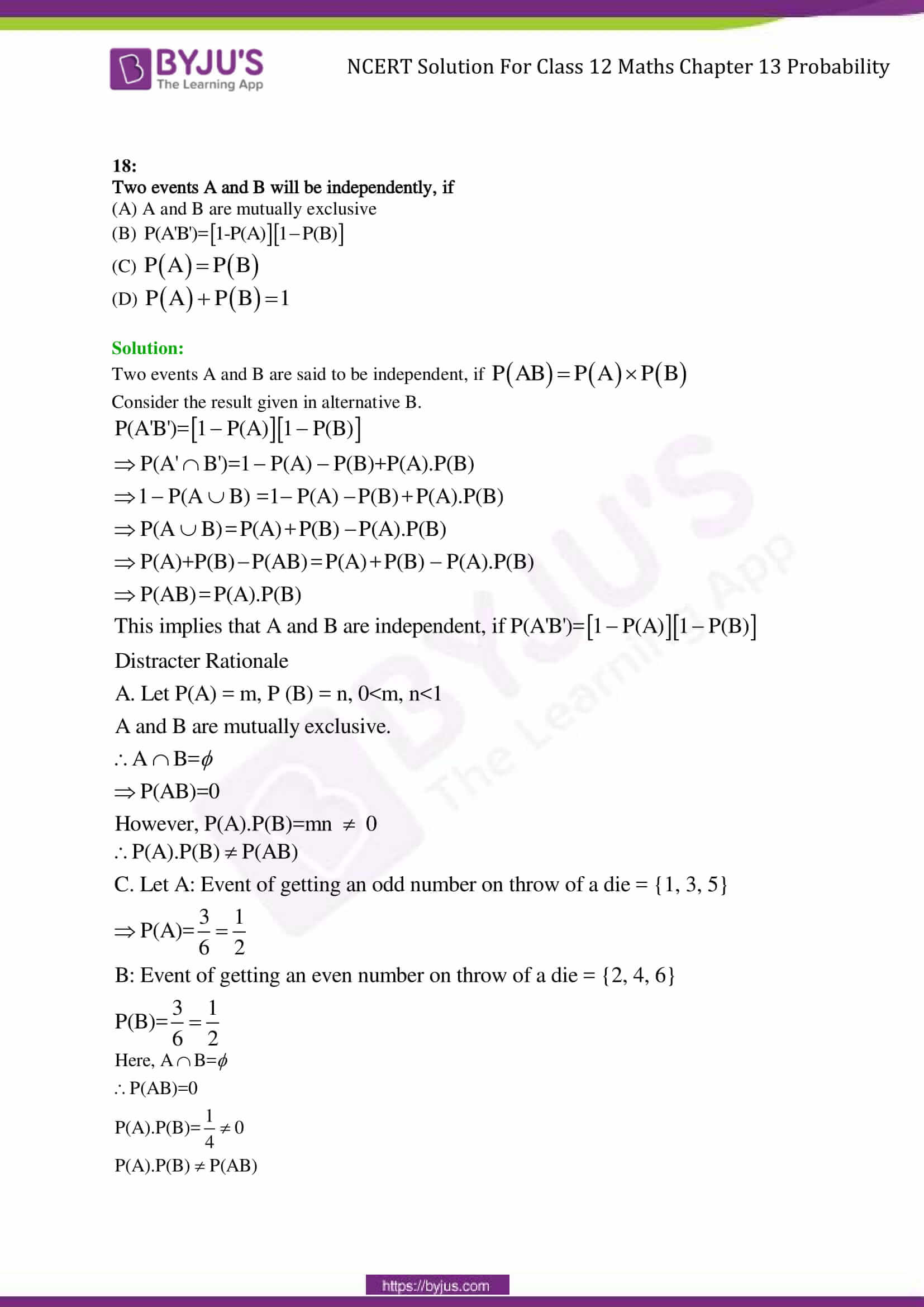 NCERT Solutions For Class 12 Maths Exercise 13.2 Chapter 13- Probability