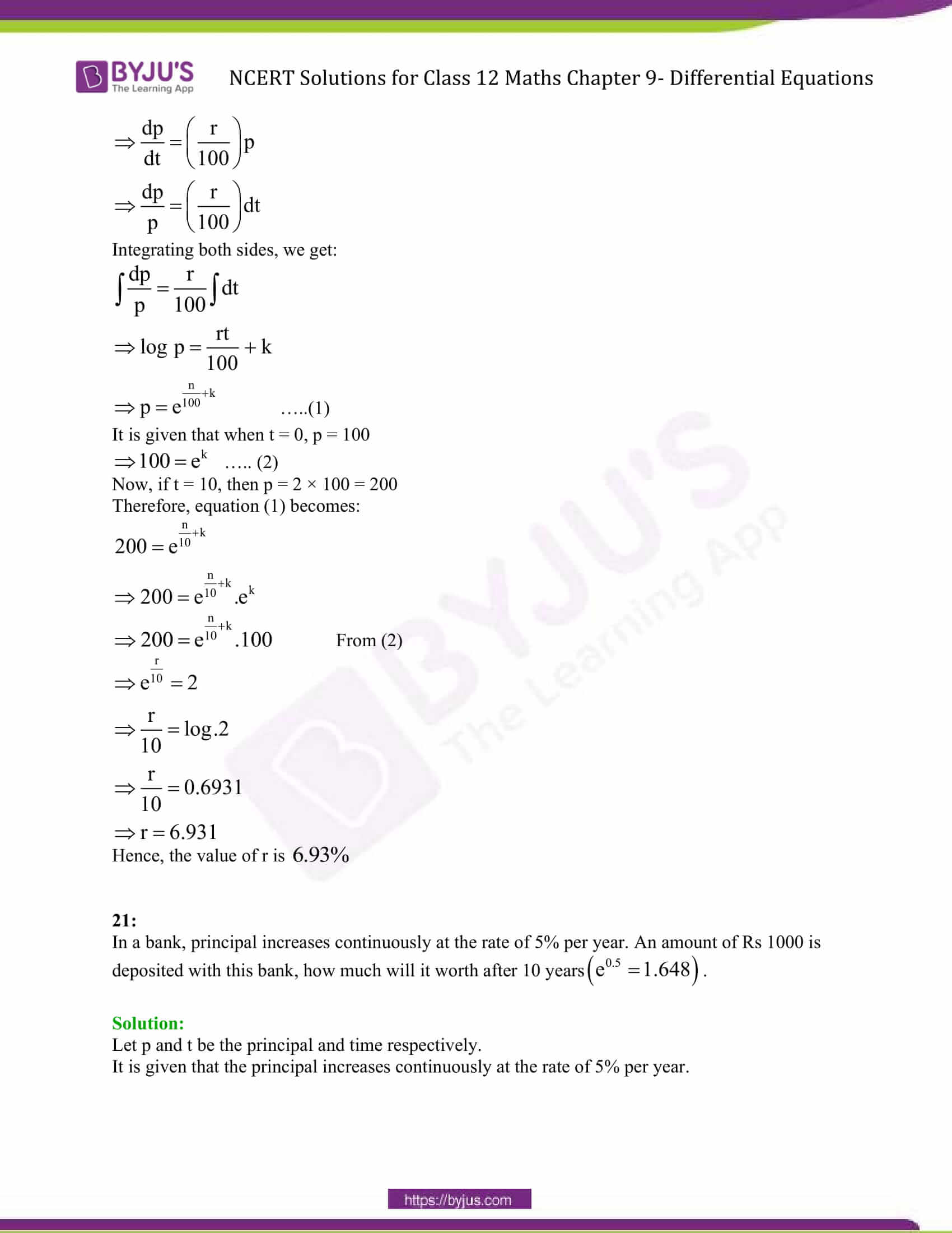 NCERT Solutions Class 12 Maths Chapter 9 Differential Equations